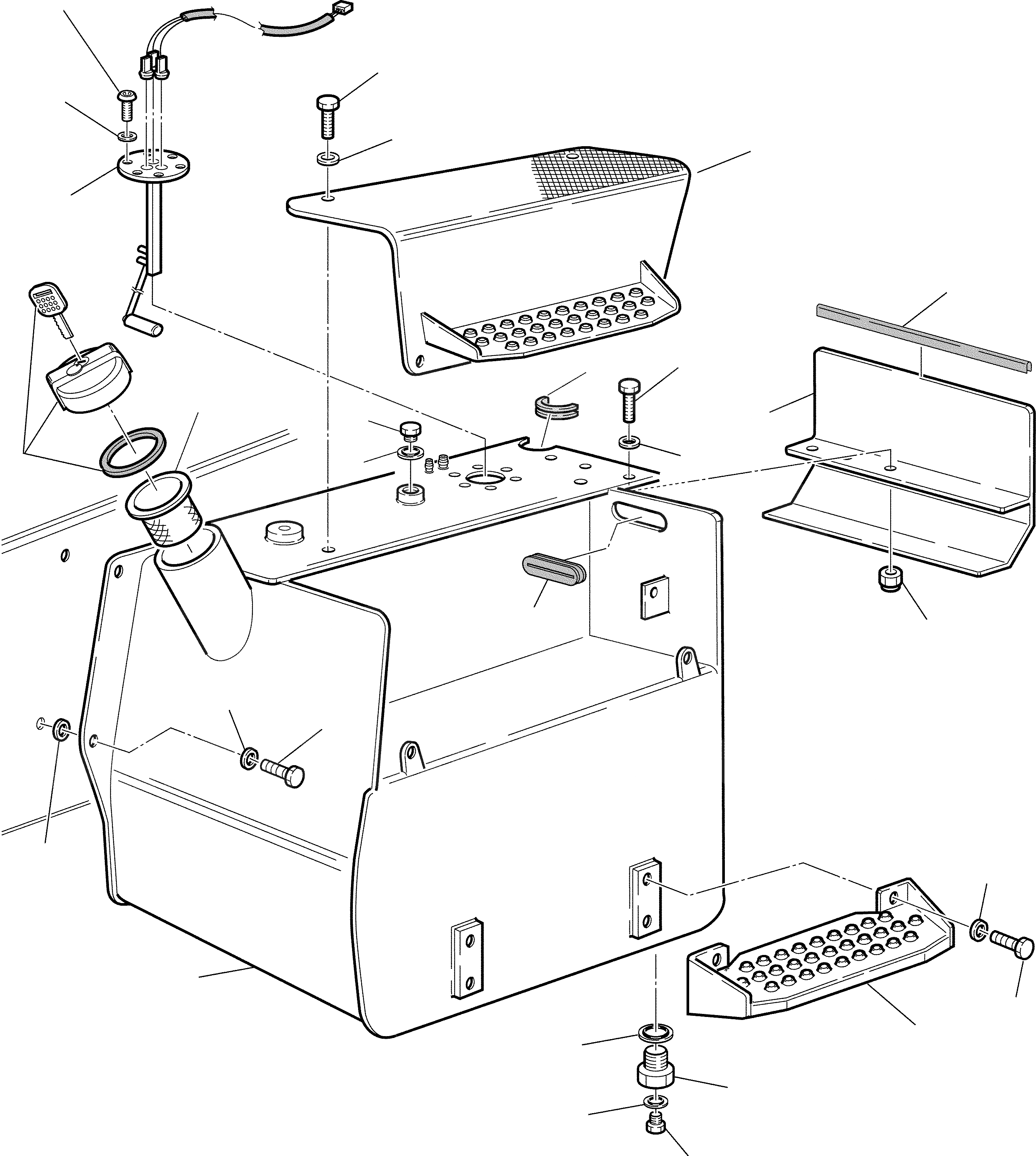 Схема запчастей Komatsu WB93R-2 - ТОПЛИВН. БАК. КОМПОНЕНТЫ ДВИГАТЕЛЯ И ЭЛЕКТРИКА