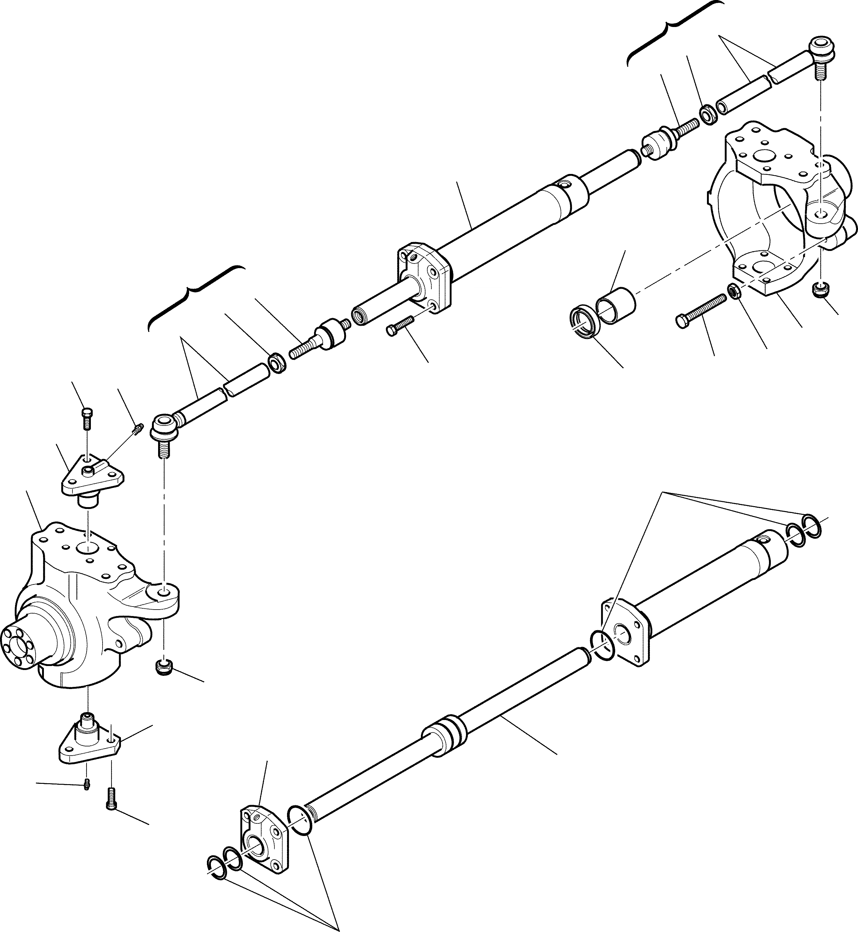 Схема запчастей Komatsu WB93R-2 - ПЕРЕДНИЙ МОСТ (WD) (/) РАМА
