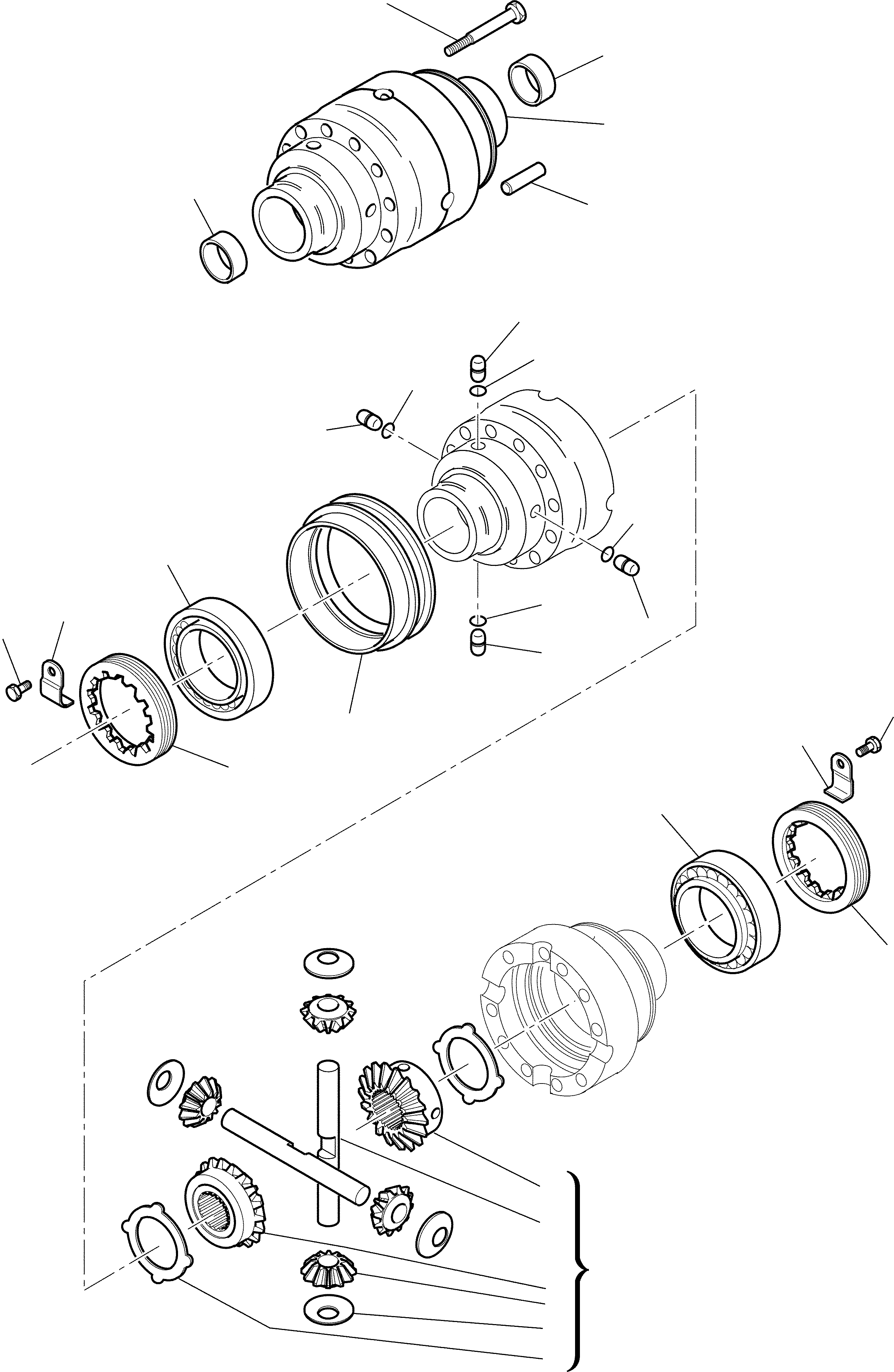 Схема запчастей Komatsu WB93R-2 - ЗАДН. МОСТ (/8) РАМА