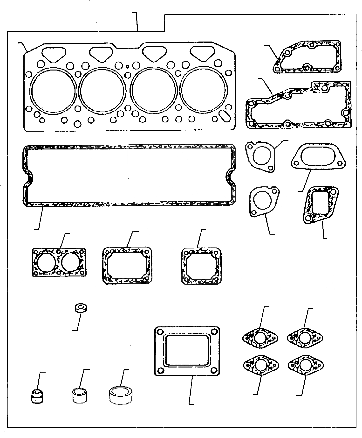 Схема запчастей Komatsu WB95R-1 WB97R-1 - СОЕД-ЕS И ПРОКЛАДКАS-TOP РЕМ. КОМПЛЕКТЫ (ASPIRATED ДВИГАТЕЛЬ) ГОЛОВКА ЦИЛИНДРОВ