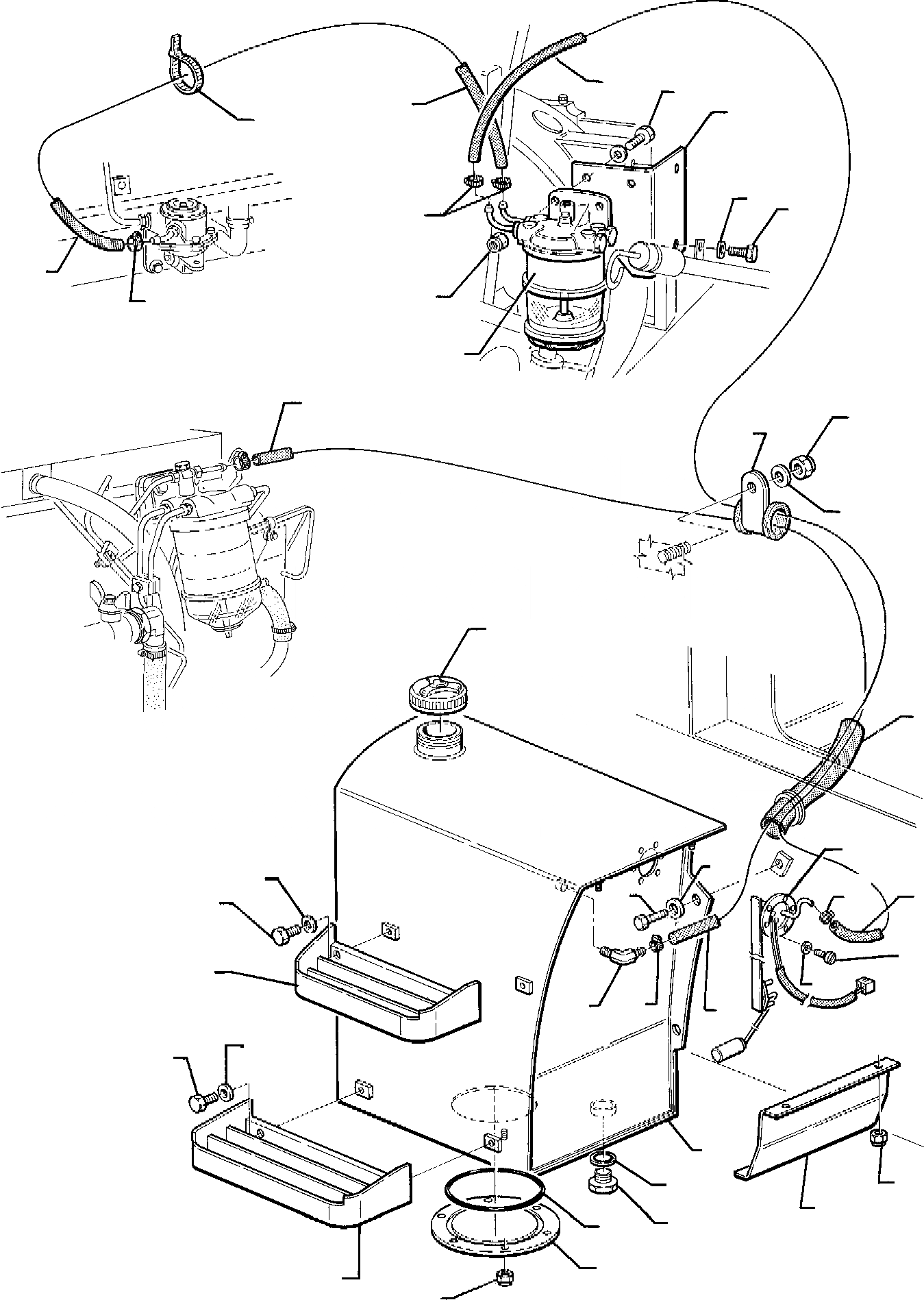Схема запчастей Komatsu WB95R-1 WB97R-1 - ТОПЛИВОПРОВОД. КОМПОНЕНТЫ ДВИГАТЕЛЯ И ЭЛЕКТРИКА