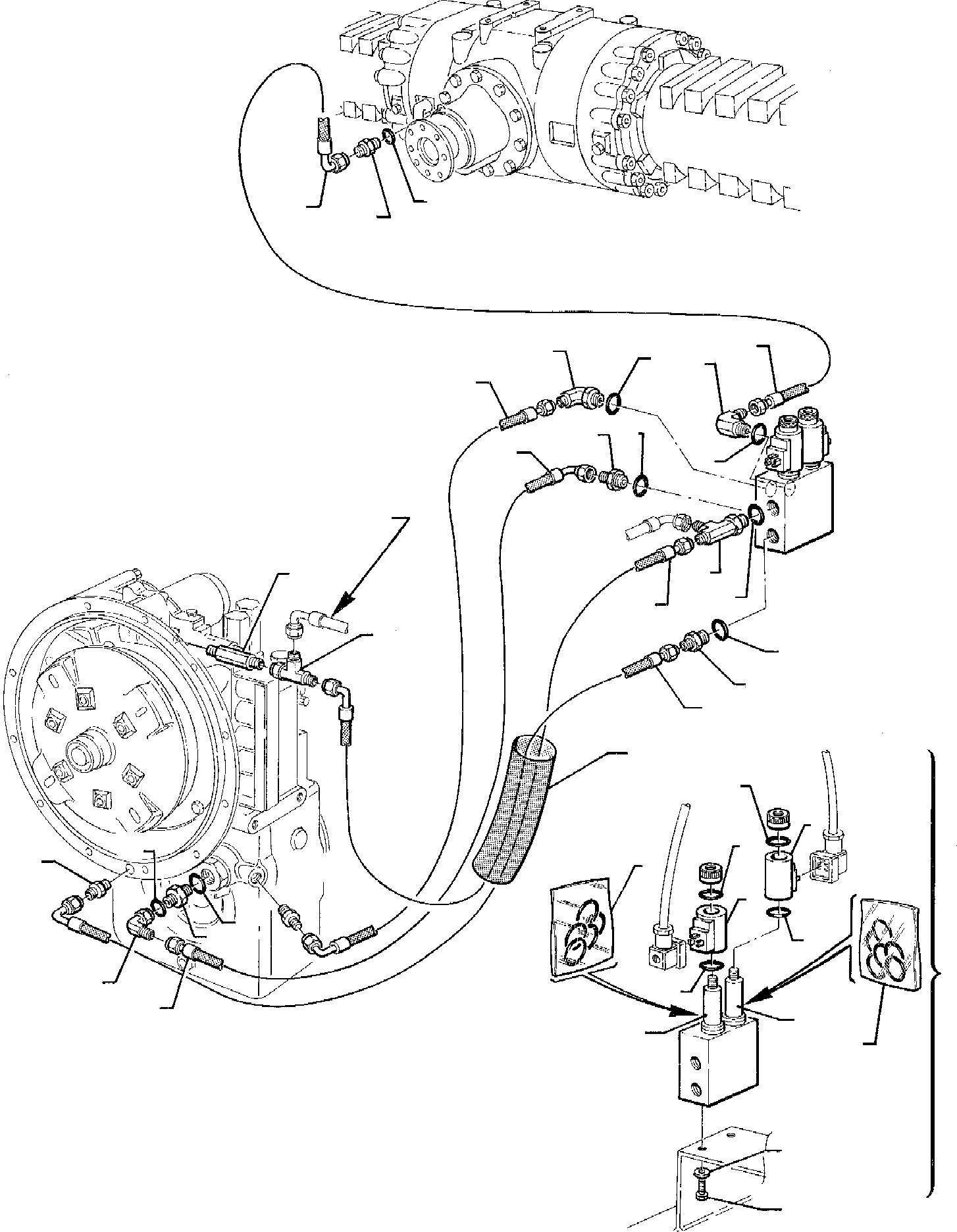 Схема запчастей Komatsu WB95R-1 WB97R-1 - ГИДРОЛИНИЯ (WD И УПРАВЛ-Е БЛОКИР. ЗАДН. МОСТА) СИСТЕМА УПРАВЛЕНИЯ