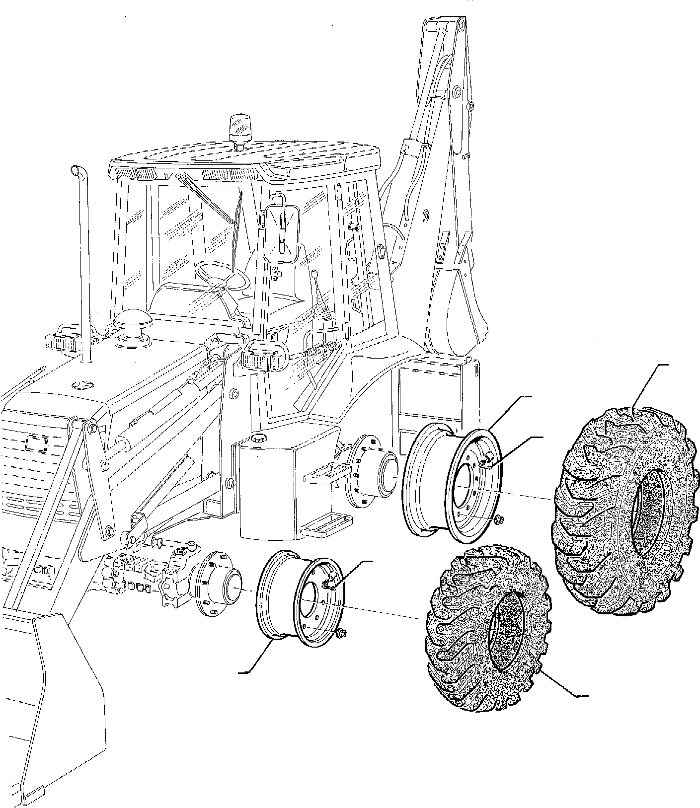 Схема запчастей Komatsu WB95R-1 WB97R-1 - КОЛЕСА СИСТЕМА УПРАВЛЕНИЯ