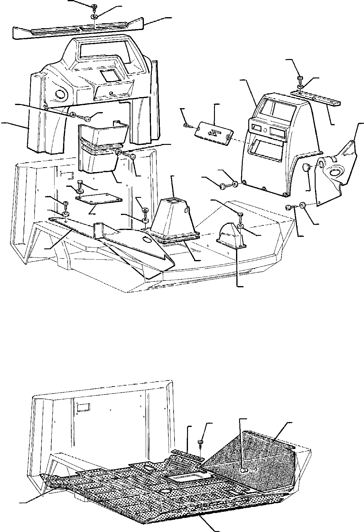 Схема запчастей Komatsu WB95R-1 WB97R-1 - ПОЛ МАТЕРИАЛ, ПРИБОРНАЯ ПАНЕЛЬ УПРАВЛ-Е РАБОЧИМ ОБОРУДОВАНИЕМ