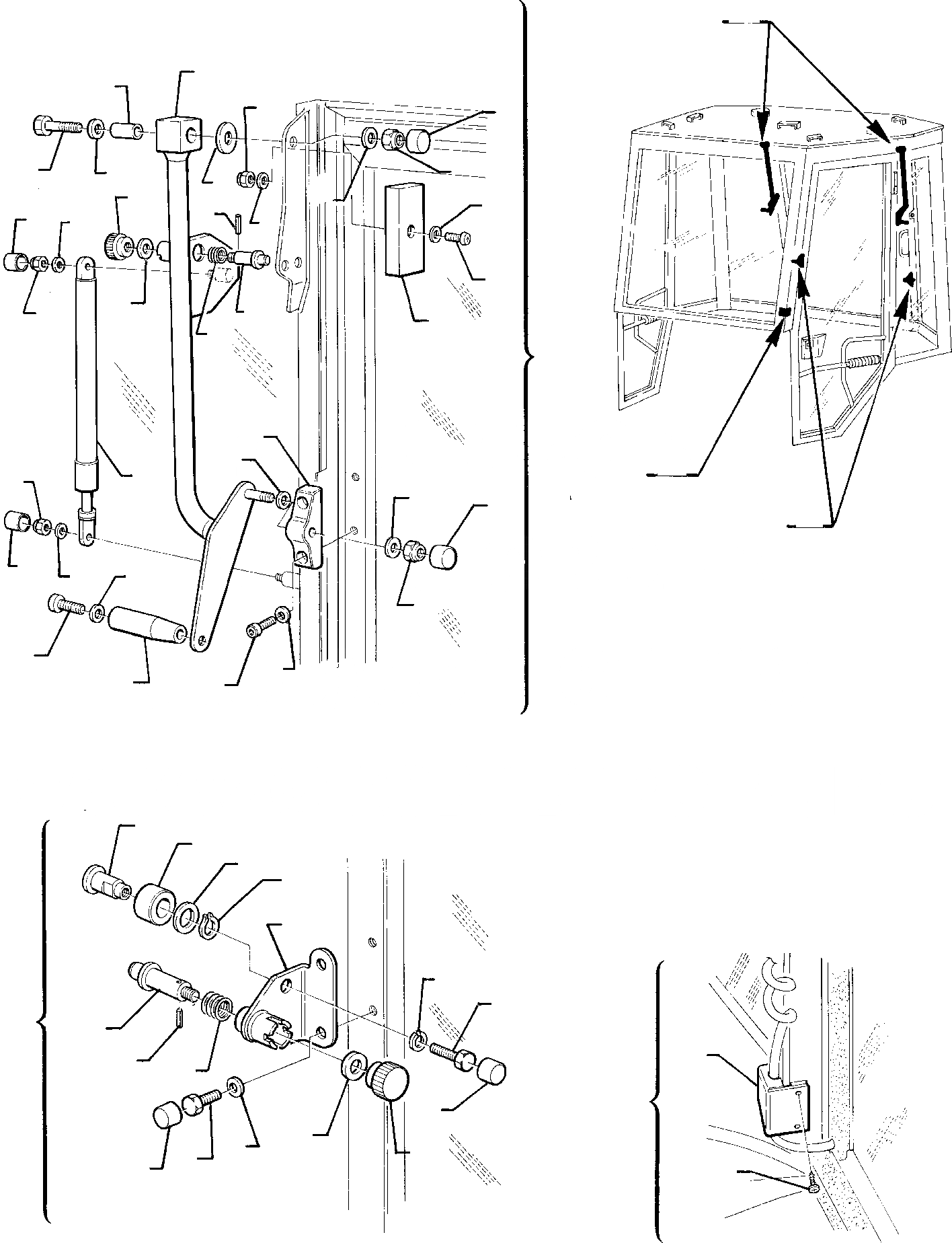 Схема запчастей Komatsu WB95R-1 WB97R-1 - КАБИНА (/7) УПРАВЛ-Е РАБОЧИМ ОБОРУДОВАНИЕМ