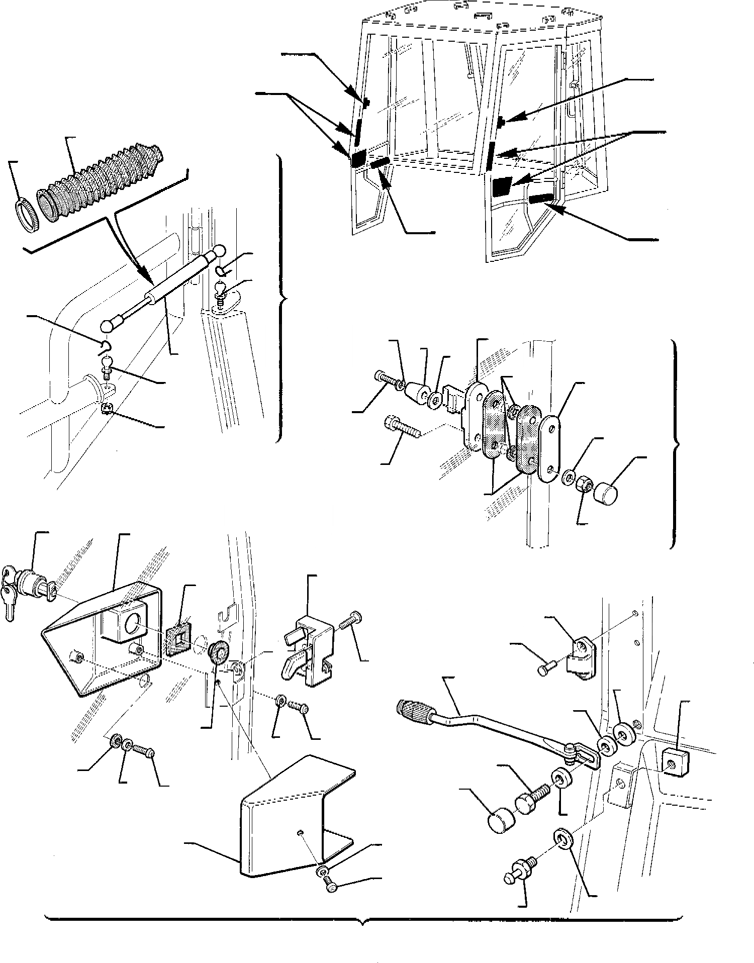 Схема запчастей Komatsu WB95R-1 WB97R-1 - КАБИНА (/7) УПРАВЛ-Е РАБОЧИМ ОБОРУДОВАНИЕМ
