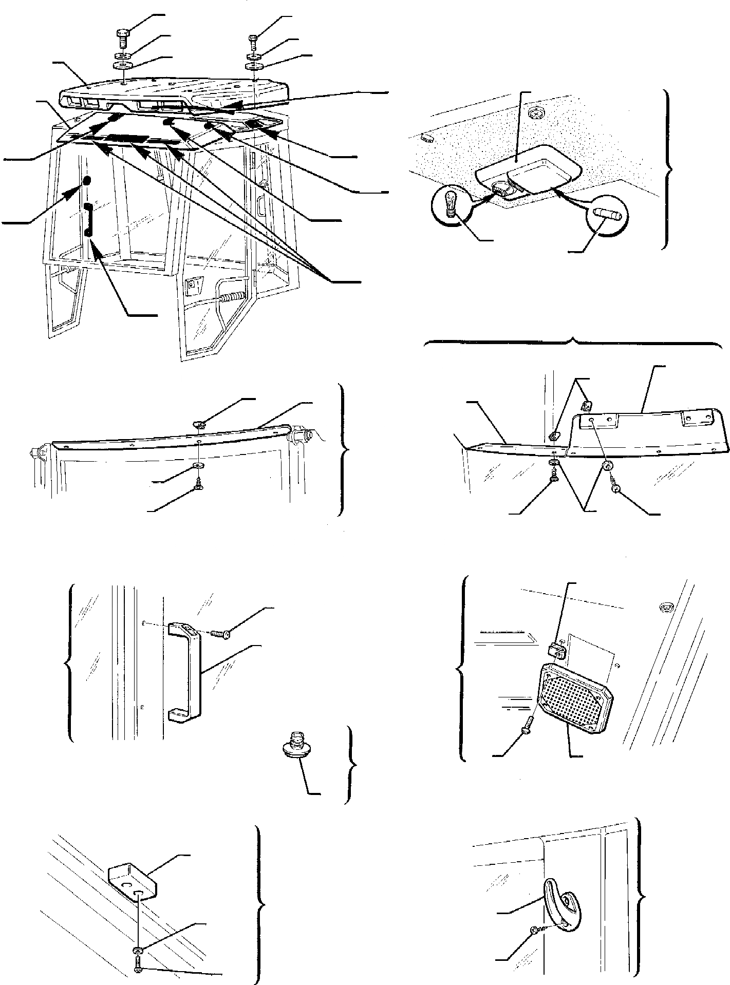Схема запчастей Komatsu WB95R-1 WB97R-1 - КАБИНА (/7) УПРАВЛ-Е РАБОЧИМ ОБОРУДОВАНИЕМ