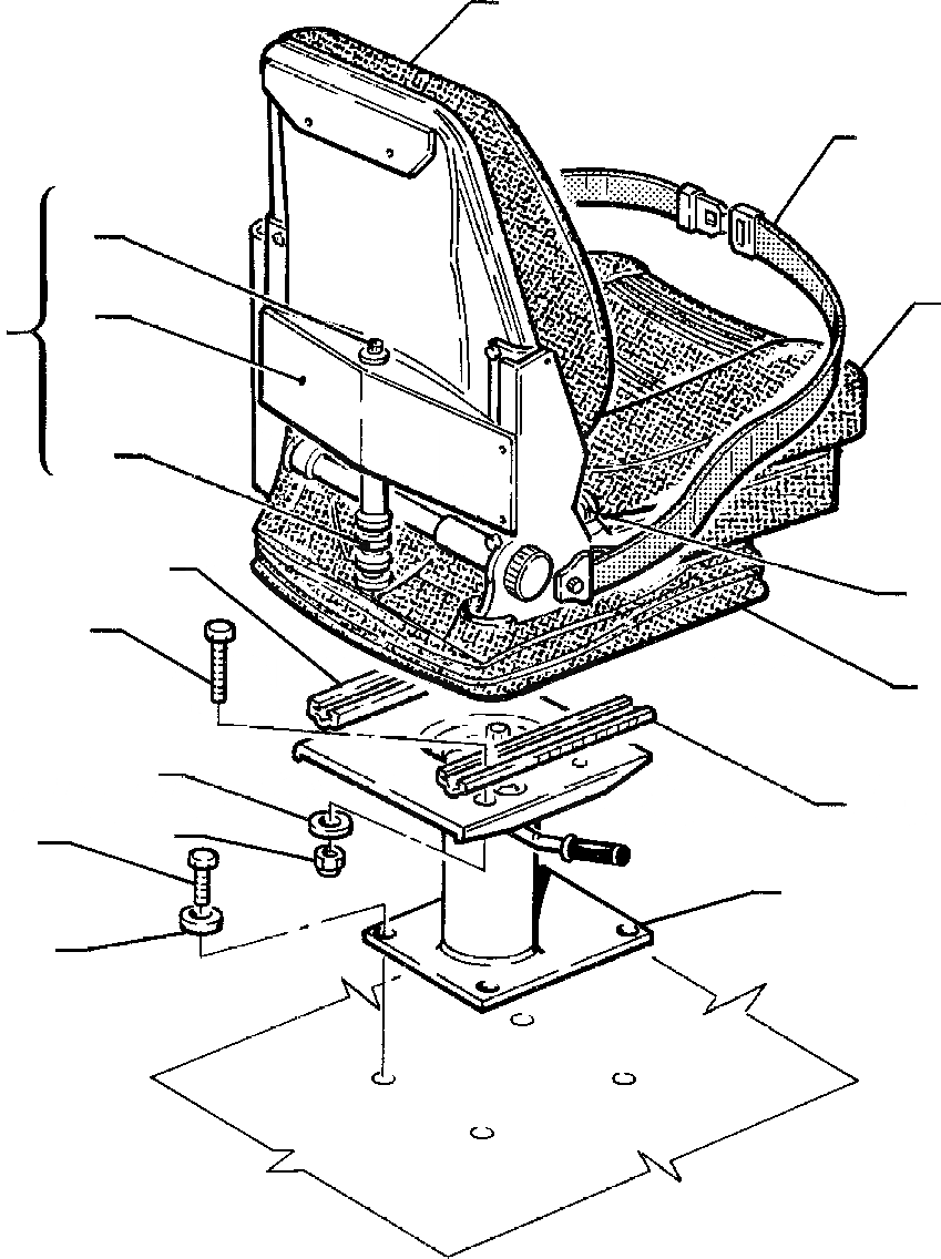 Схема запчастей Komatsu WB95R-1 WB97R-1 - СИДЕНЬЕ ОПЕРАТОРА УПРАВЛ-Е РАБОЧИМ ОБОРУДОВАНИЕМ