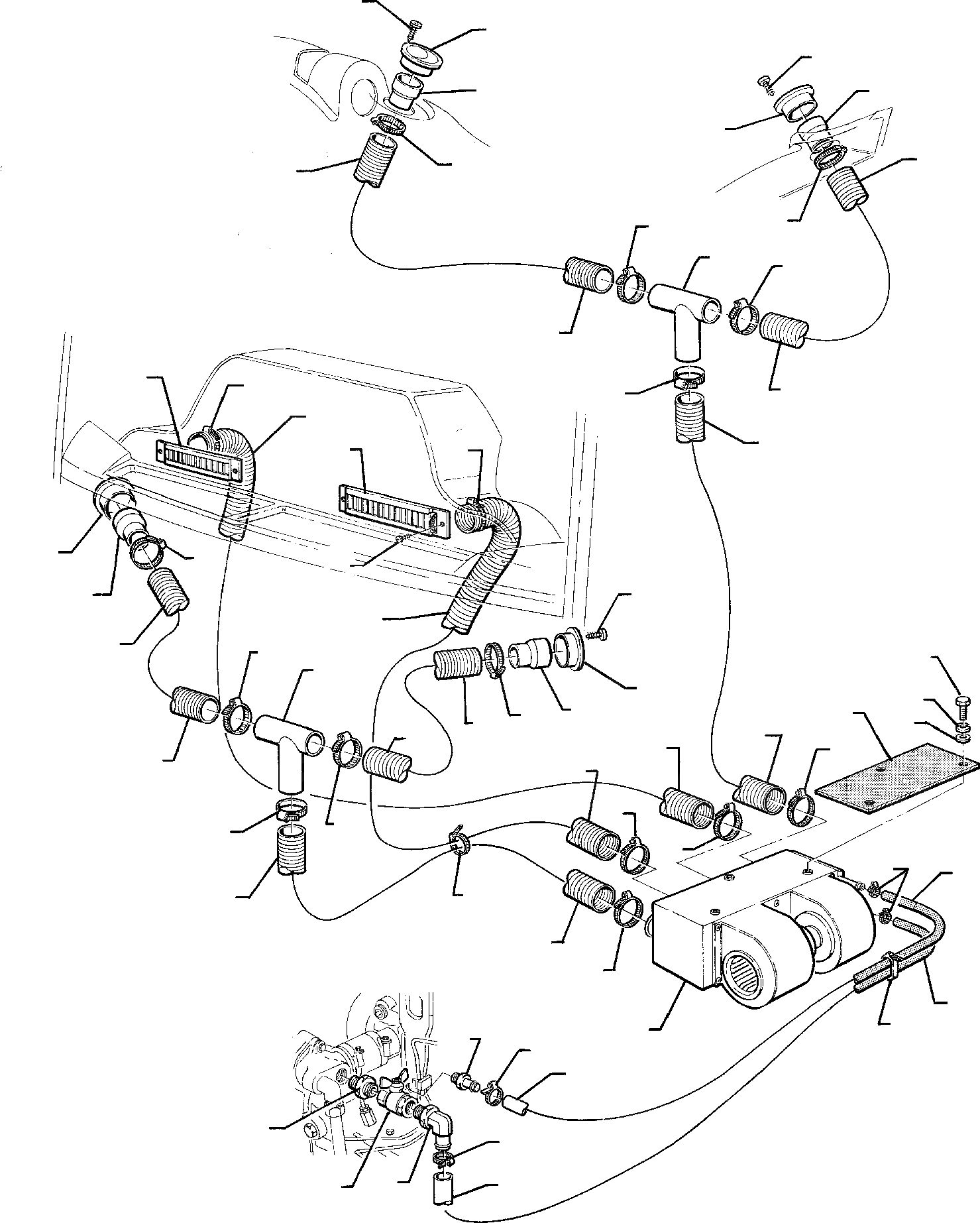 Схема запчастей Komatsu WB95R-1 WB97R-1 - СИСТЕМА ПОДОГРЕВА УПРАВЛ-Е РАБОЧИМ ОБОРУДОВАНИЕМ