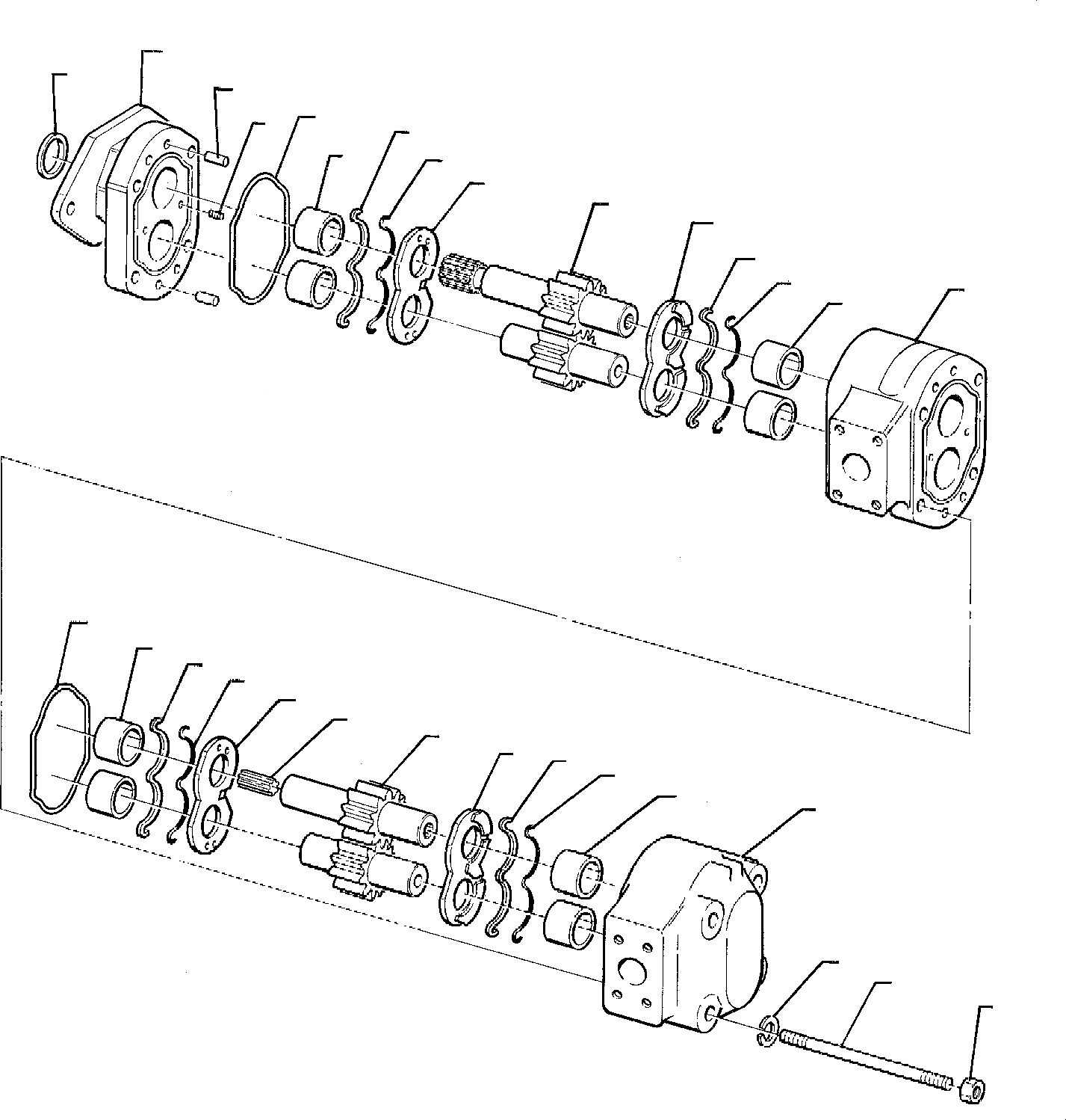 Схема запчастей Komatsu WB95R-1 WB97R-1 - ГИДР. НАСОС. (HAMWORTHY) РАБОЧЕЕ ОБОРУДОВАНИЕ