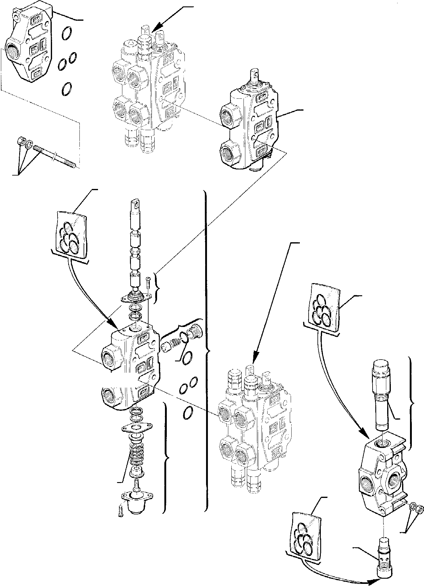 Схема запчастей Komatsu WB95R-1 WB97R-1 - КЛАПАН УПРАВЛ-Я ЭКСКАВАТОРОМ (/) РАБОЧЕЕ ОБОРУДОВАНИЕ