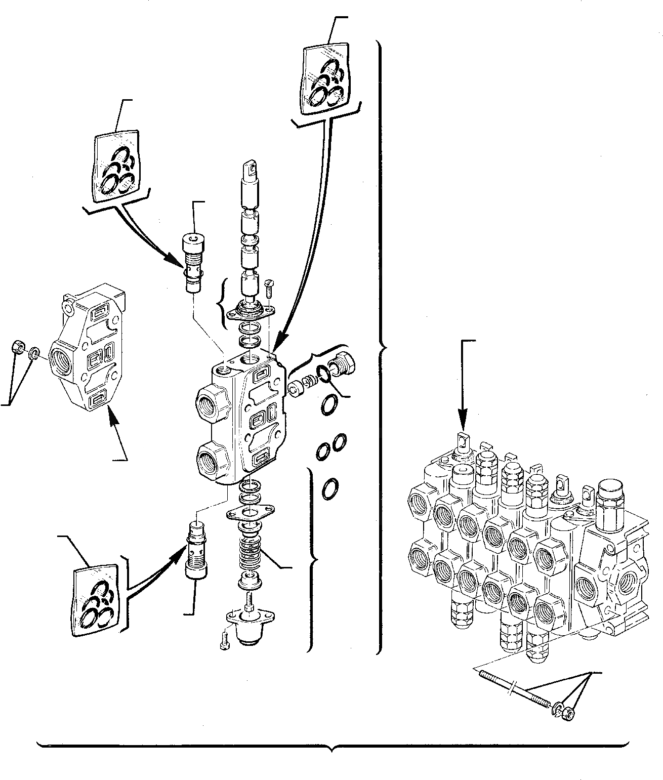 Схема запчастей Komatsu WB95R-1 WB97R-1 - КЛАПАН УПРАВЛ-Я ЭКСКАВАТОРОМ (ДЛЯ СТРЕЛА С БОКОВ. СМЕЩЕНИЕМ) РАБОЧЕЕ ОБОРУДОВАНИЕ