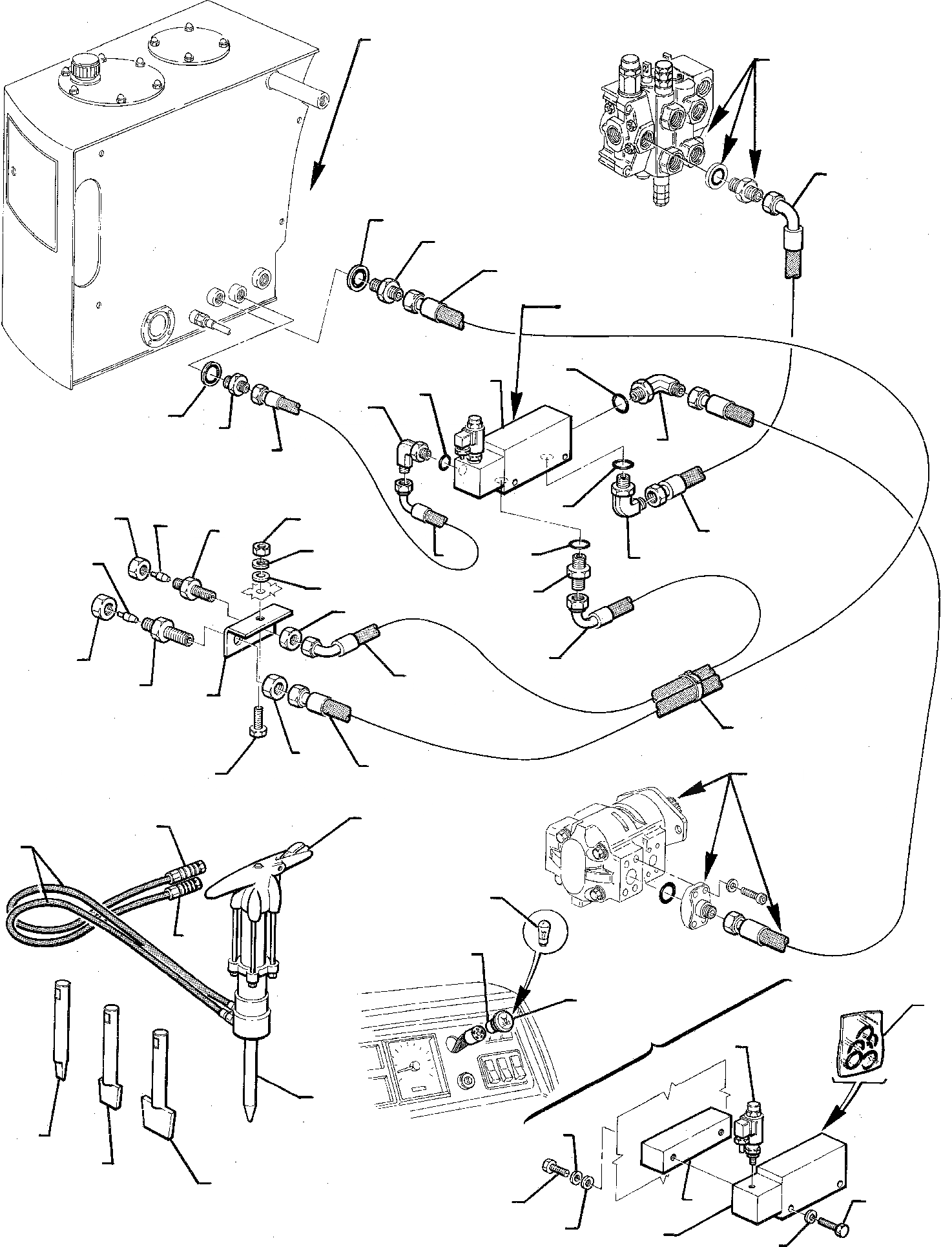 Схема запчастей Komatsu WB95R-1 WB97R-1 - ГИДРОЛИНИЯ (HAND МОЛОТ) РАБОЧЕЕ ОБОРУДОВАНИЕ