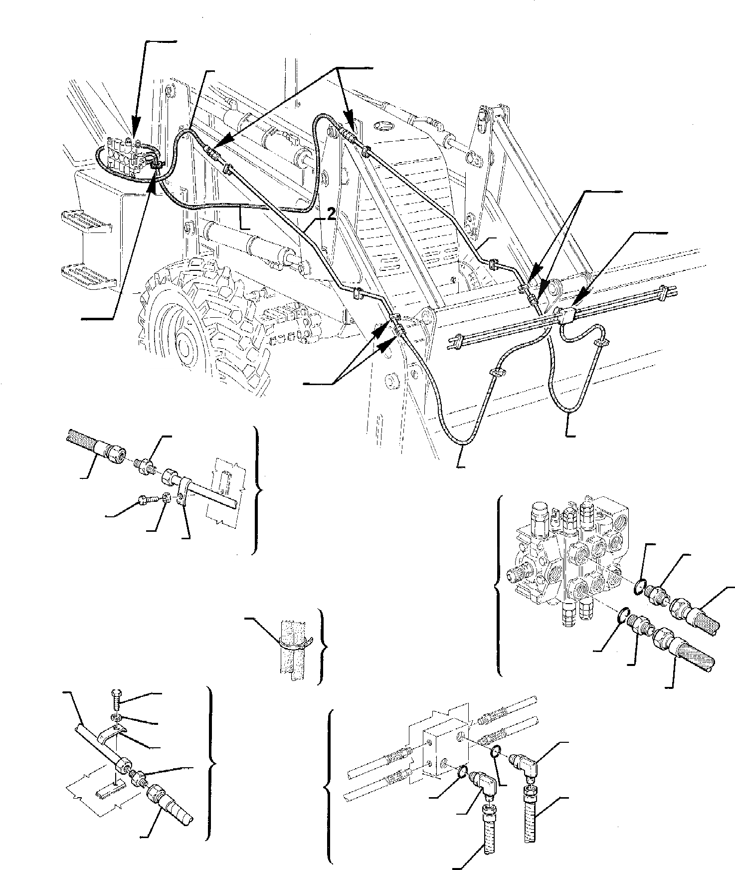 Схема запчастей Komatsu WB95R-1 WB97R-1 - ГИДРОЛИНИЯ (КОВШ - [4 В 1] ЛИНИЯ ЦИЛИНДРА) (/) РАБОЧЕЕ ОБОРУДОВАНИЕ