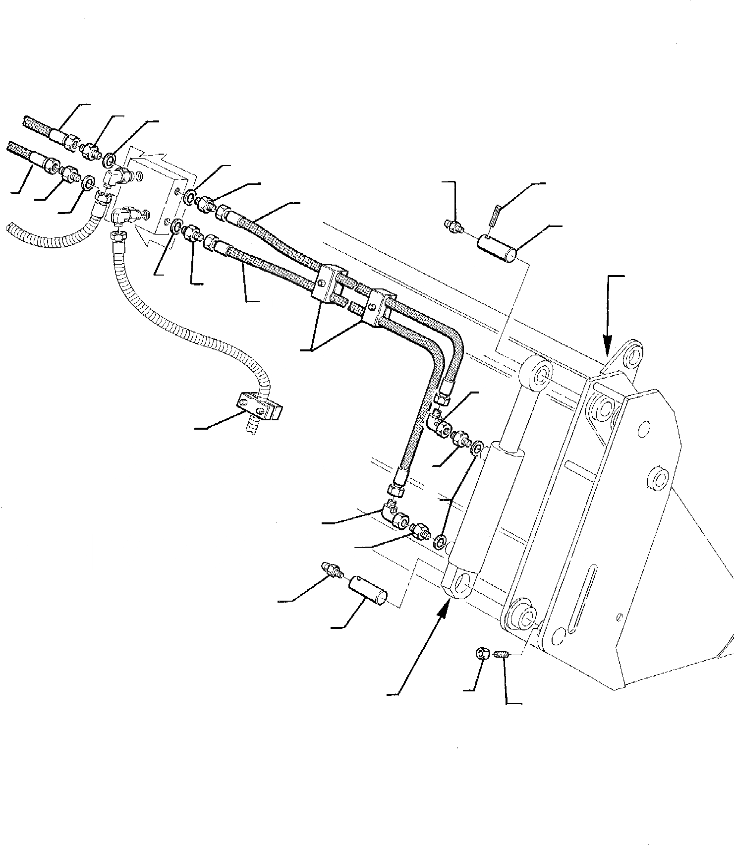 Схема запчастей Komatsu WB95R-1 WB97R-1 - ГИДРОЛИНИЯ (КОВШ - [4 В 1] ЛИНИЯ ЦИЛИНДРА) (/) РАБОЧЕЕ ОБОРУДОВАНИЕ