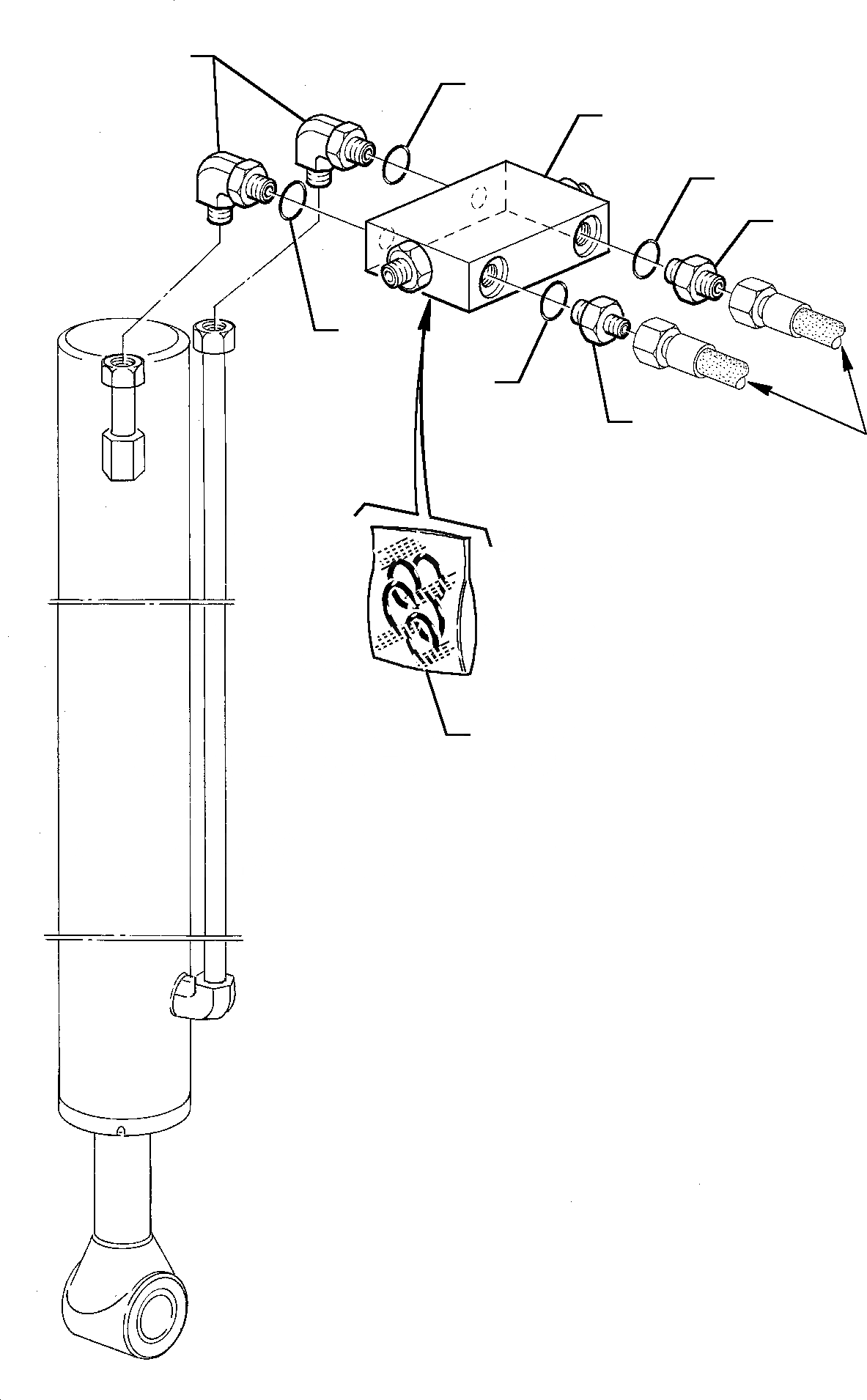 Схема запчастей Komatsu WB95R-1 WB97R-1 - ГИДРОЛИНИЯ (ЦИЛИНДР ВЕРТИК. ОПОРЫ) (КЛАПАН БЕЗОПАСНОСТИ) РАБОЧЕЕ ОБОРУДОВАНИЕ