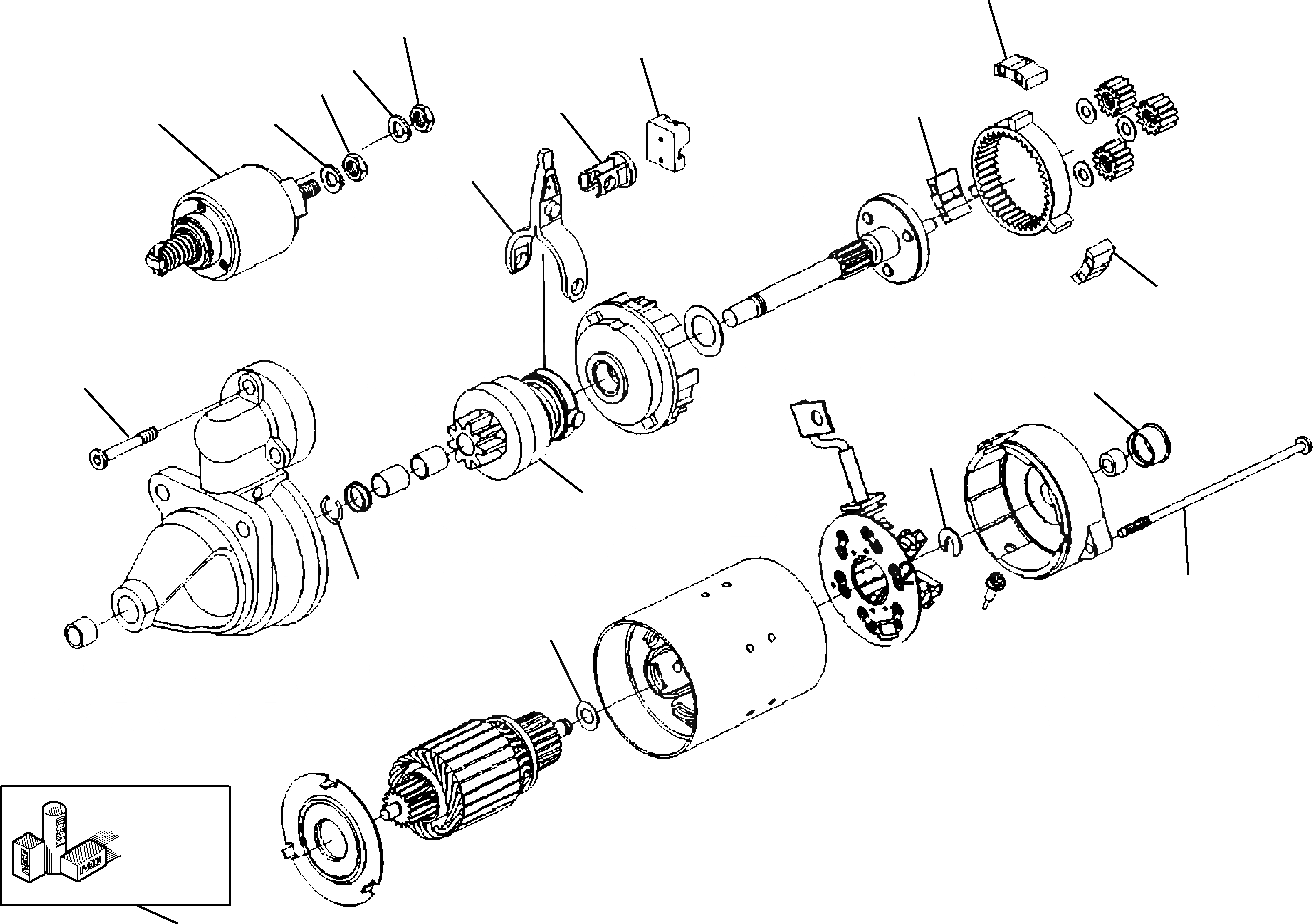 Схема запчастей Komatsu WB97R-5 - СТАРТЕР (/) ДВИГАТЕЛЬ
