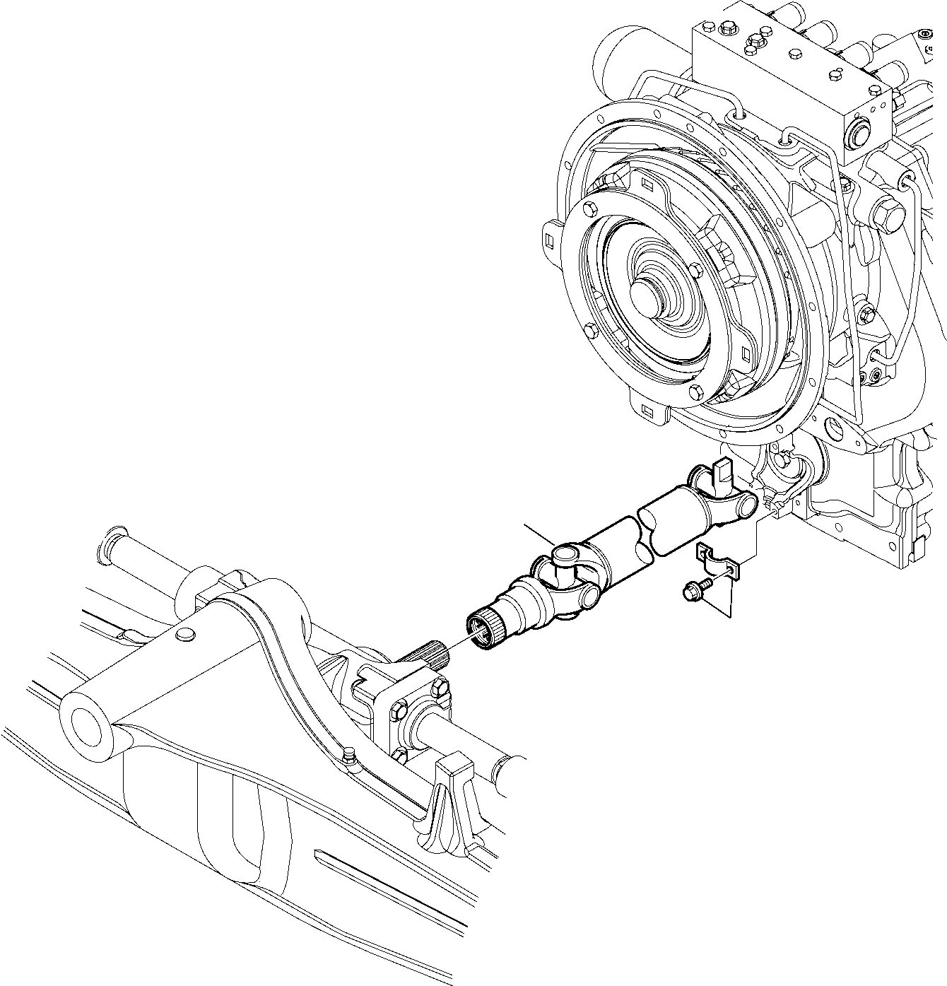 Схема запчастей Komatsu WB97R-5 - ПЕРЕДН. КАРДАНН. ВАЛ РАМА