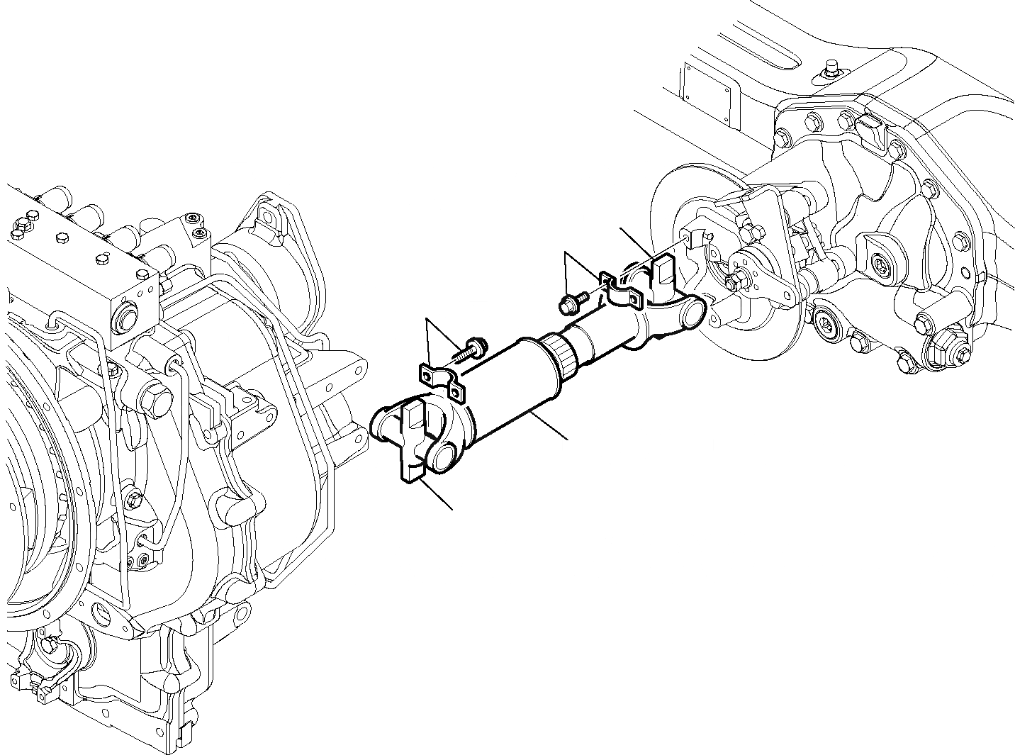 Схема запчастей Komatsu WB97R-5 - ЗАДН. КАРДАНН. ВАЛ РАМА