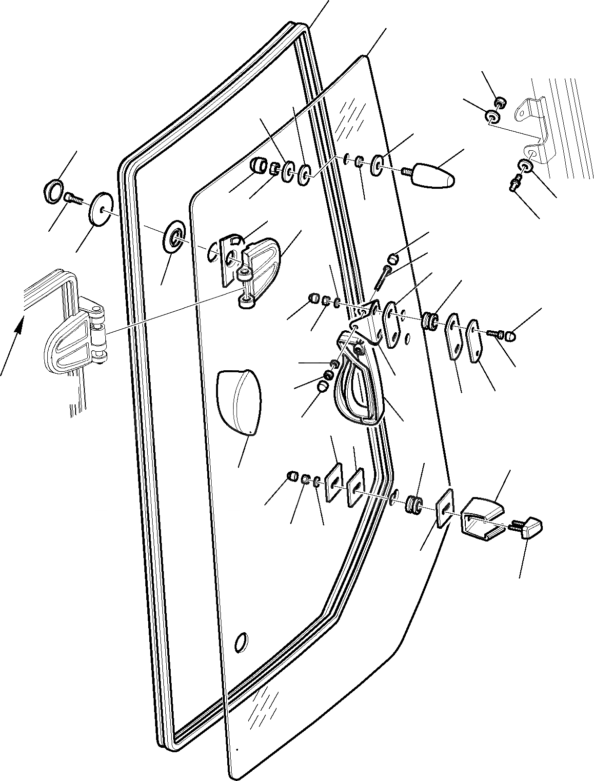 Схема запчастей Komatsu WB97R-5 - КАБИНА (/7) ЧАСТИ КОРПУСА И КАБИНА