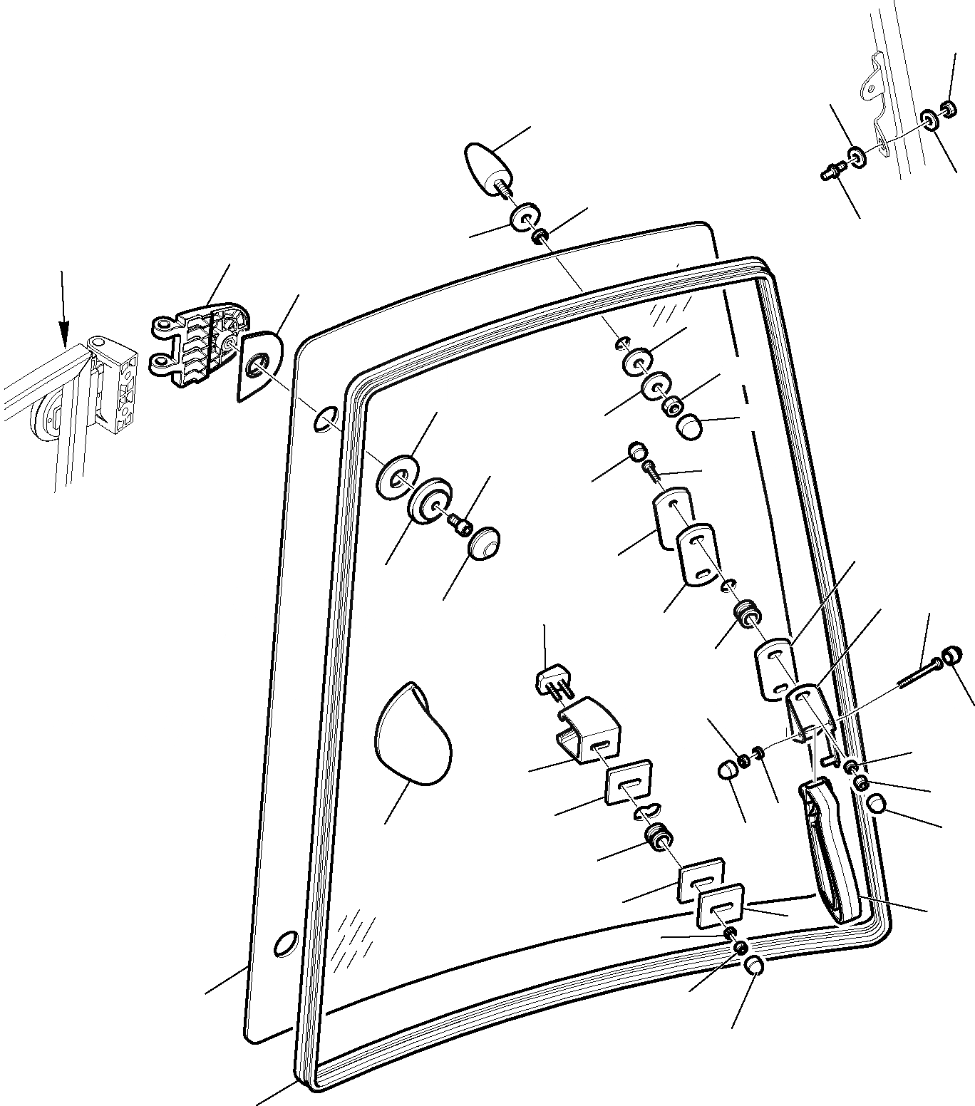 Схема запчастей Komatsu WB97R-5 - КАБИНА (/7) ЧАСТИ КОРПУСА И КАБИНА