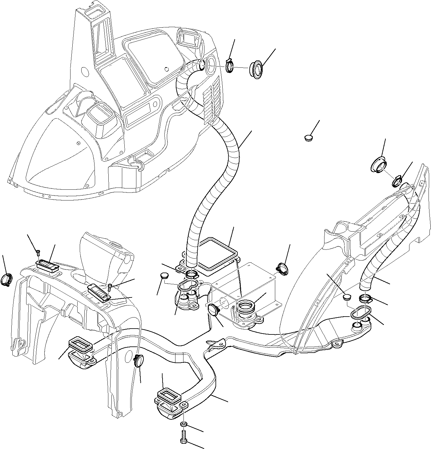 Схема запчастей Komatsu WB97R-5 - СИСТЕМА ПОДОГРЕВА (/) ЧАСТИ КОРПУСА И КАБИНА