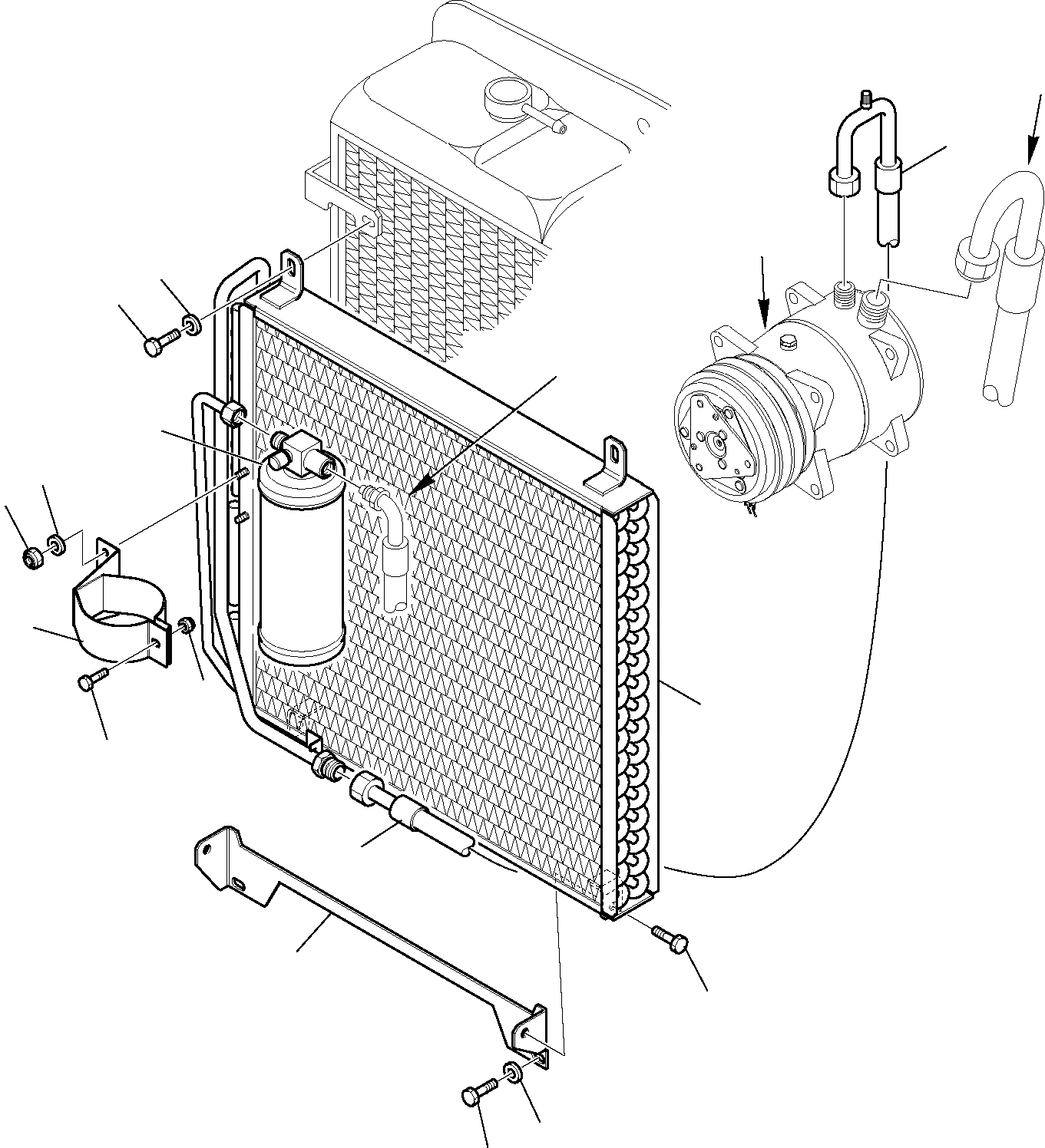 Схема запчастей Komatsu WB97R-5 - КОНДИЦ. СИСТЕМА (/) ЧАСТИ КОРПУСА И КАБИНА