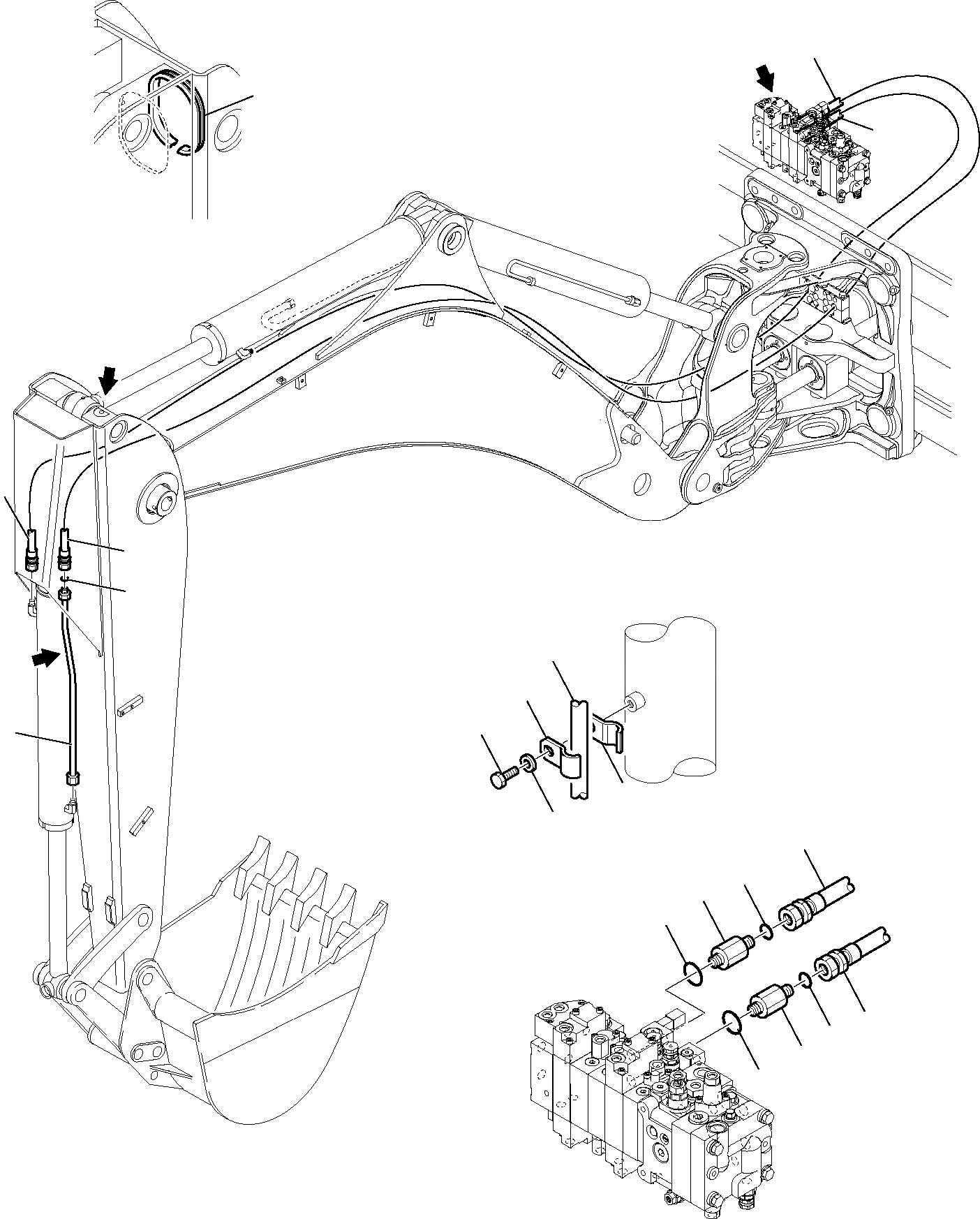 Схема запчастей Komatsu WB97R-5 - ГИДРОЛИНИЯ (ЛИНИЯ КОВША) ГИДРАВЛИКА РАБОЧЕЕ ОБОРУДОВАНИЕ