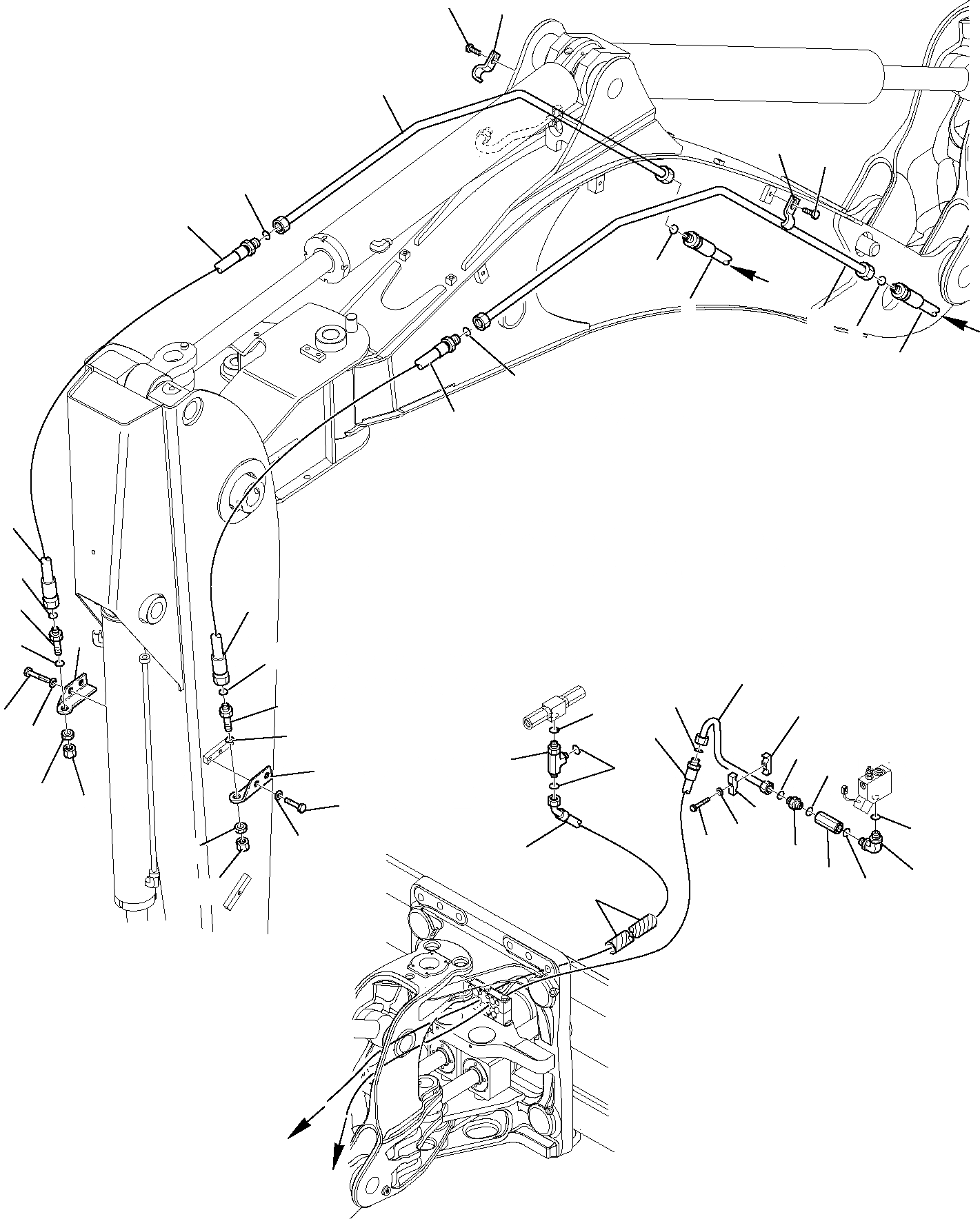 Схема запчастей Komatsu WB97R-5 - ГИДРОЛИНИЯ (МОЛОТ) (С СТРЕЛА С БОКОВ. СМЕЩЕНИЕМ) (/) ГИДРАВЛИКА РАБОЧЕЕ ОБОРУДОВАНИЕ