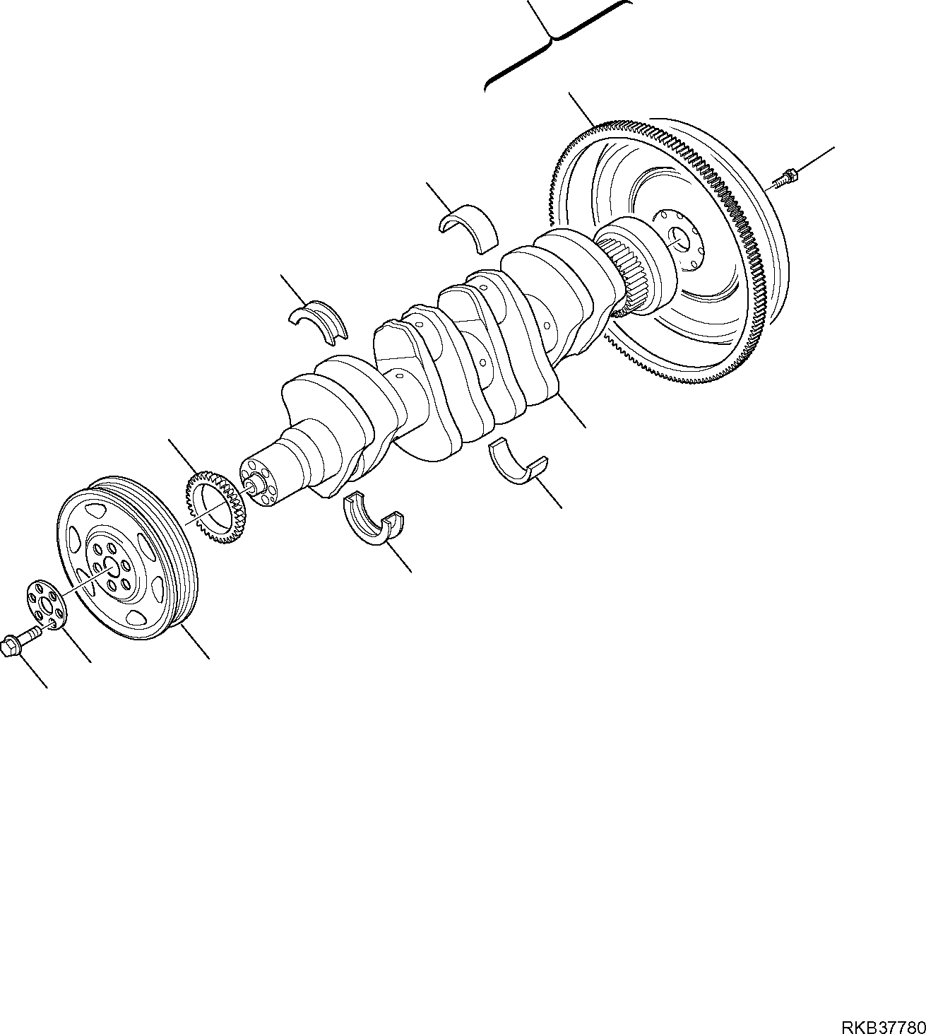 Схема запчастей Komatsu WB97R-5E0 - КОЛЕНВАЛ ДВИГАТЕЛЬ БЛОК