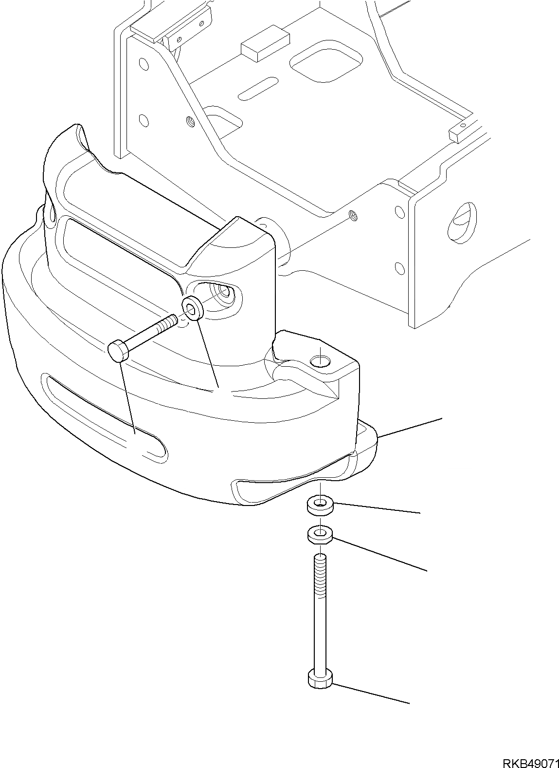 Схема запчастей Komatsu WB97R-5E0 - ПРОТИВОВЕС ЧАСТИ КОРПУСА И КАБИНА