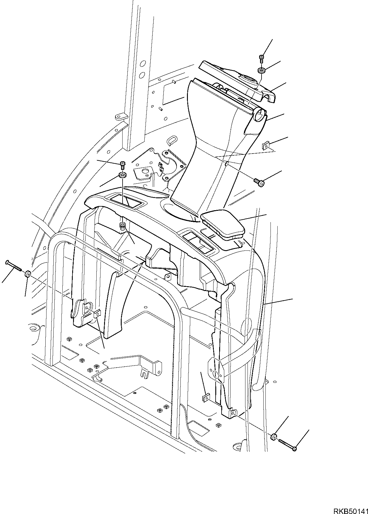 Схема запчастей Komatsu WB97R-5E0 - КАБИНА (/) ЧАСТИ КОРПУСА И КАБИНА