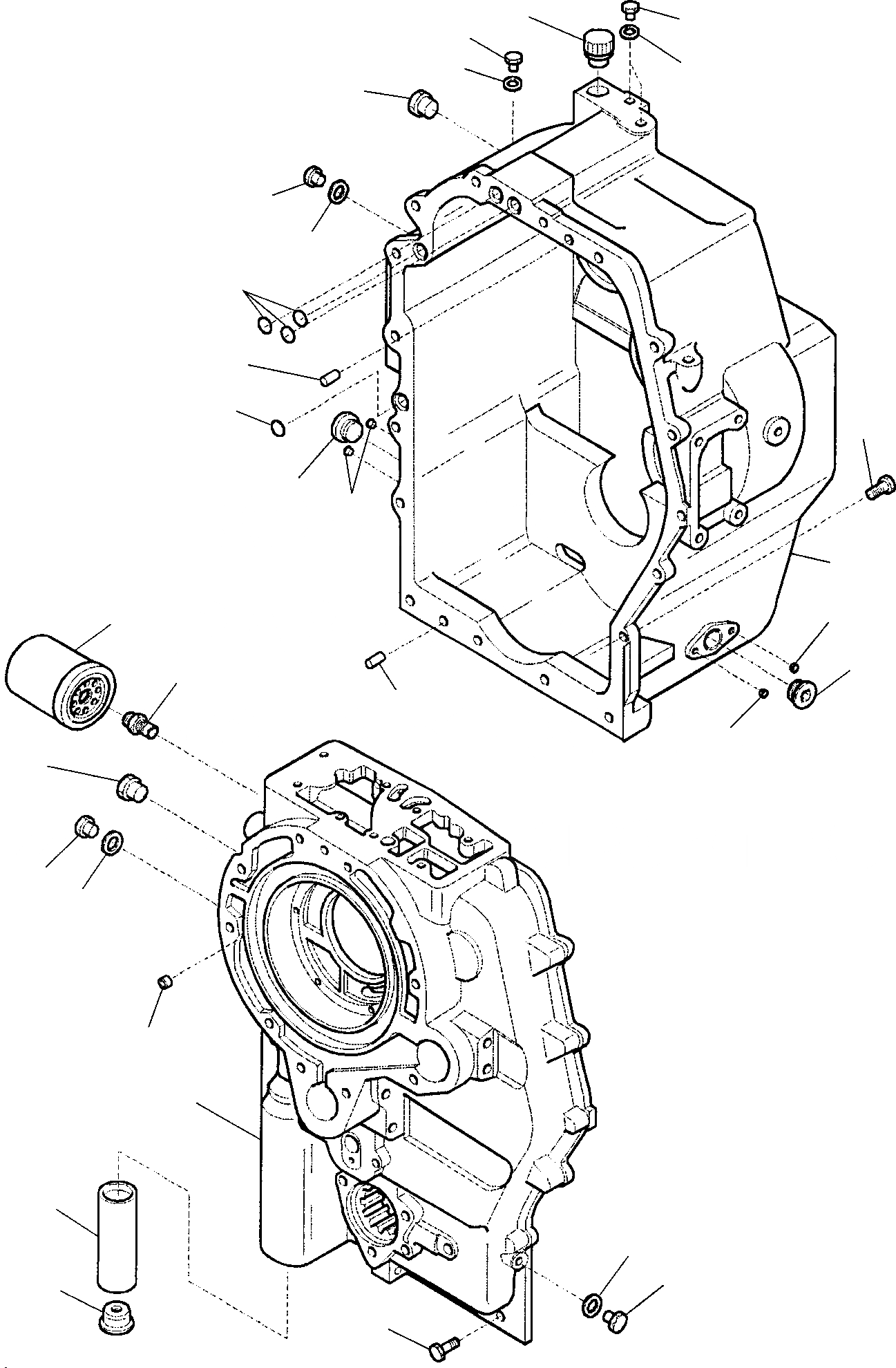 Схема запчастей Komatsu WB97R-2 - ТРАНСМИССИЯ (/) РАМА