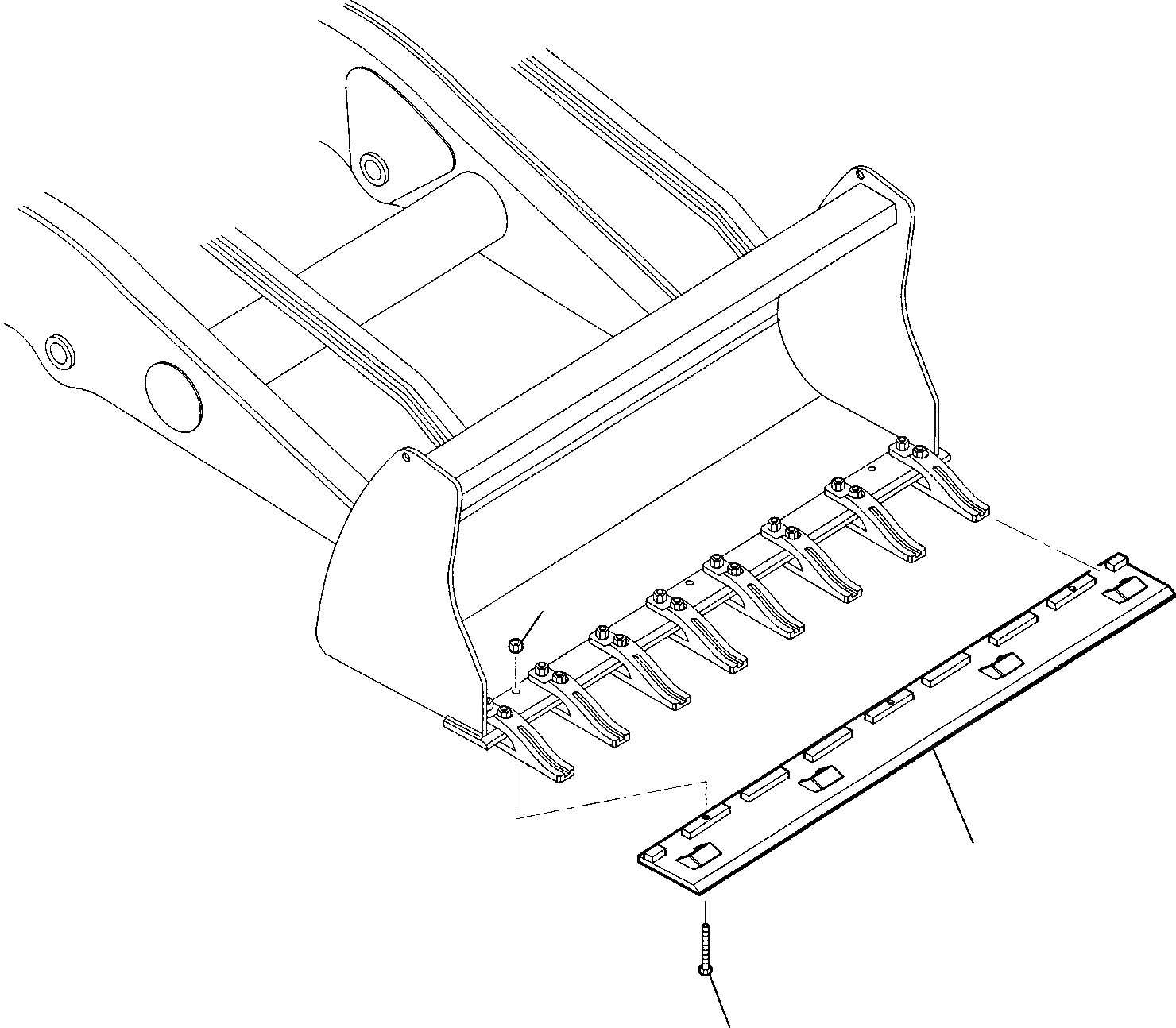 Схема запчастей Komatsu WB97R-2 - ОТВАЛ РАБОЧЕЕ ОБОРУДОВАНИЕ