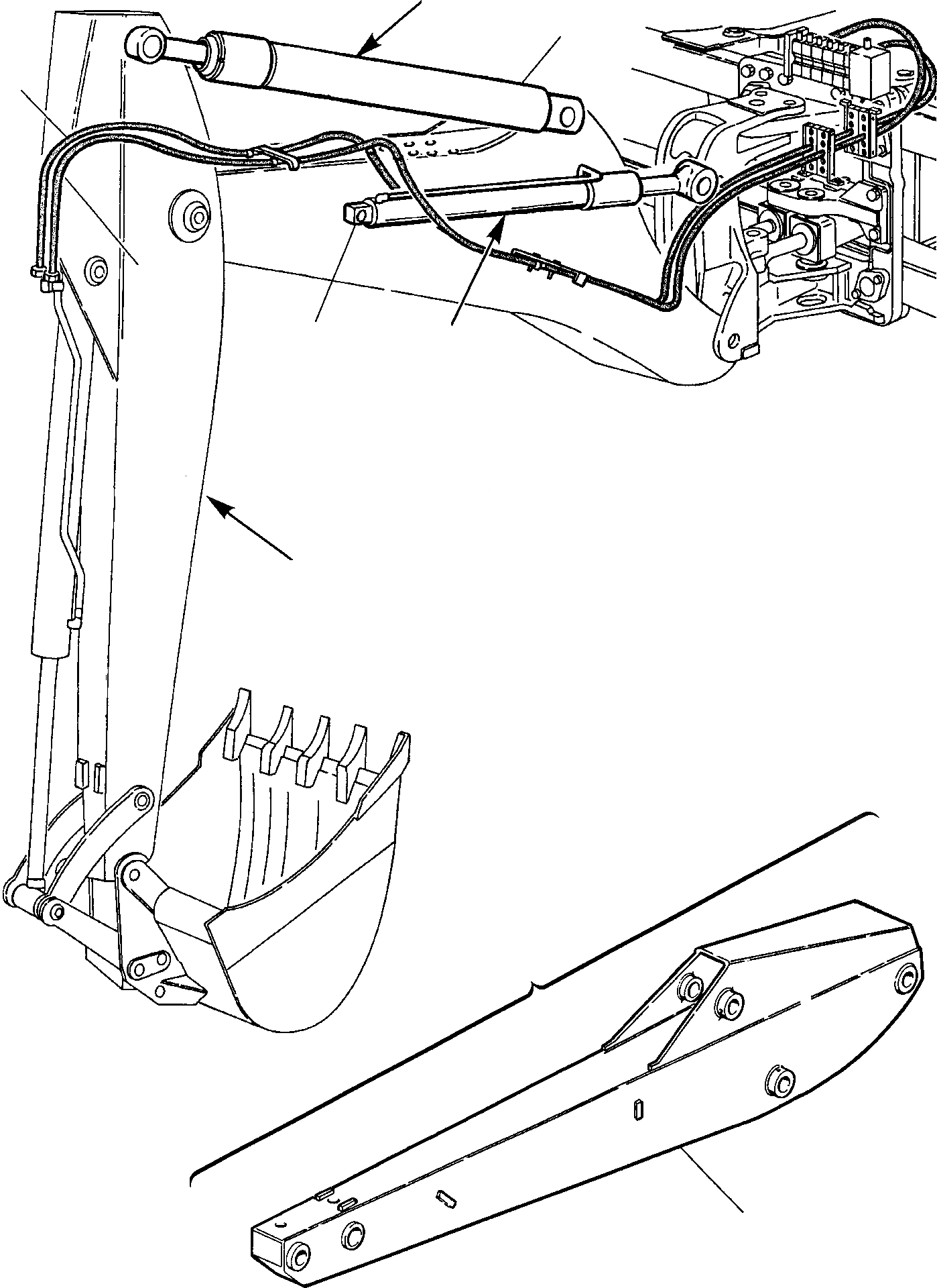Схема запчастей Komatsu WB97R-2 - УДЛИНН. РУКОЯТЬ РАБОЧЕЕ ОБОРУДОВАНИЕ