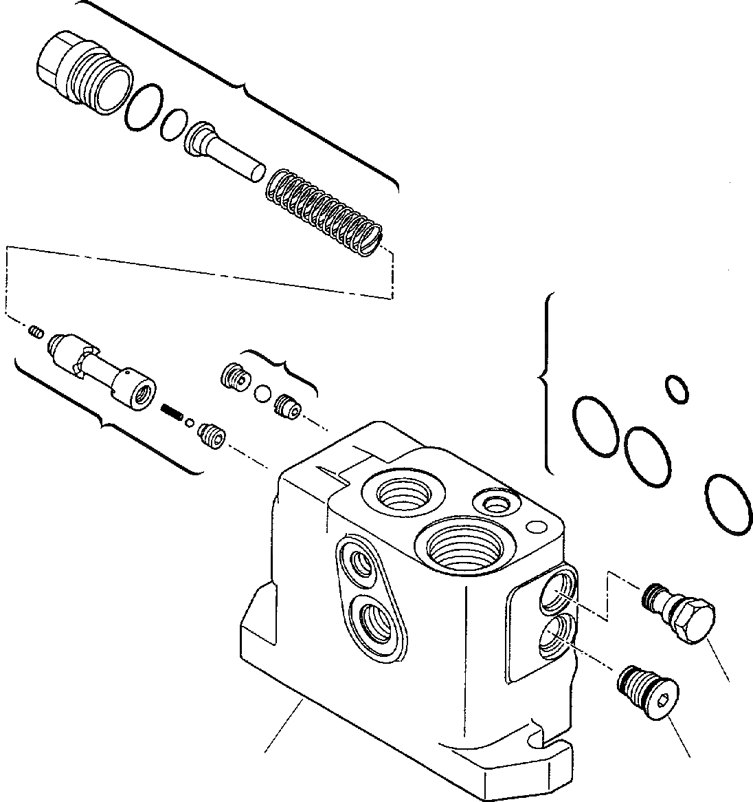 Схема запчастей Komatsu WB97R-2 - УПРАВЛ-Е ПОГРУЗ. КОВШОМ КЛАПАН (С ВОЗВРАТ В РАБОЧ. ПОЛОЖ-Е) (/) ГИДРАВЛИКА РАБОЧЕЕ ОБОРУДОВАНИЕ