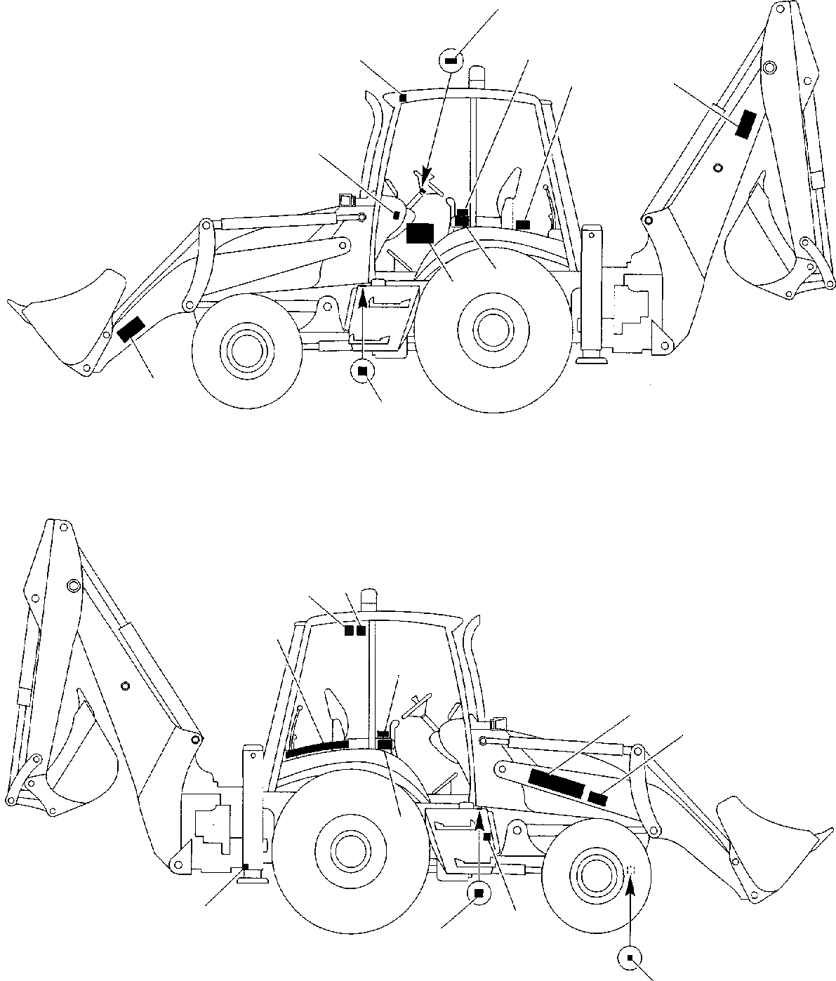 Схема запчастей Komatsu WB97R-2 - НАКЛЕЙКИ (/) МАРКИРОВКА