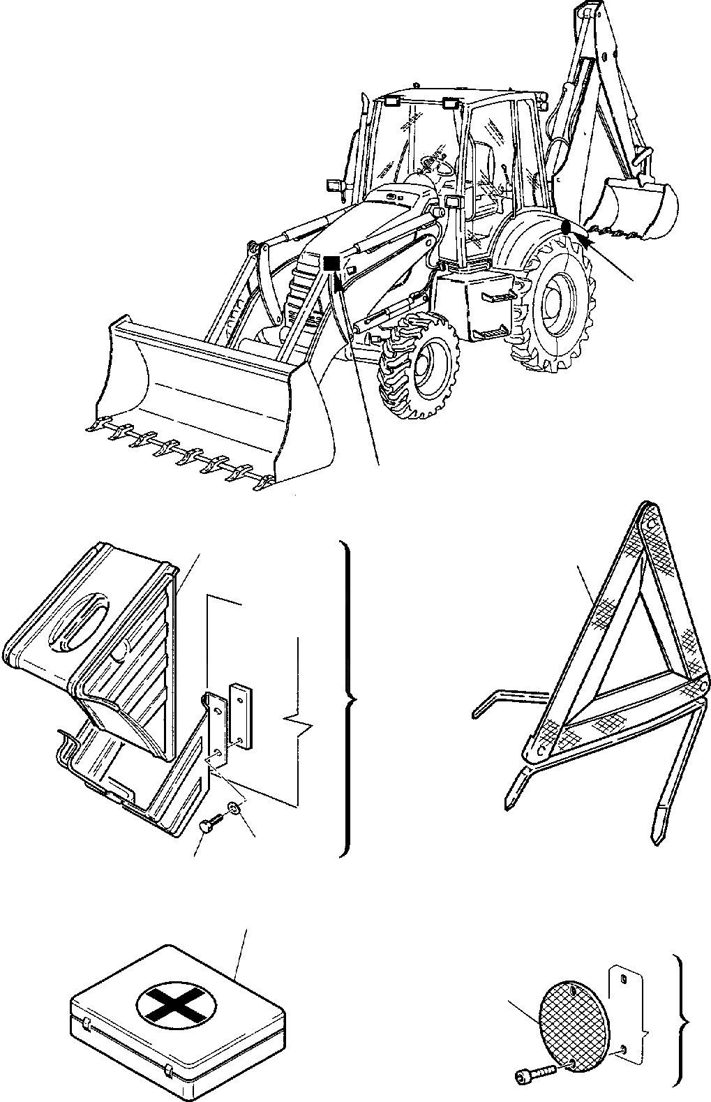 Схема запчастей Komatsu WB97R-2 - ОБОРУД-Е ДЛЯ ГЕРМАН. МАРКИРОВКА