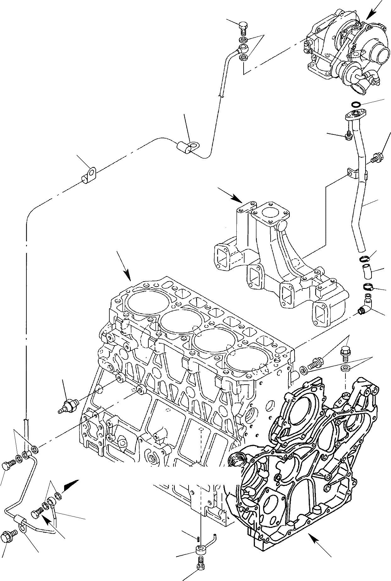 Схема запчастей Komatsu WB97R-2 - СИСТЕМА СМАЗКИ МАСЛ. ЛИНИЯ ДВИГАТЕЛЬ