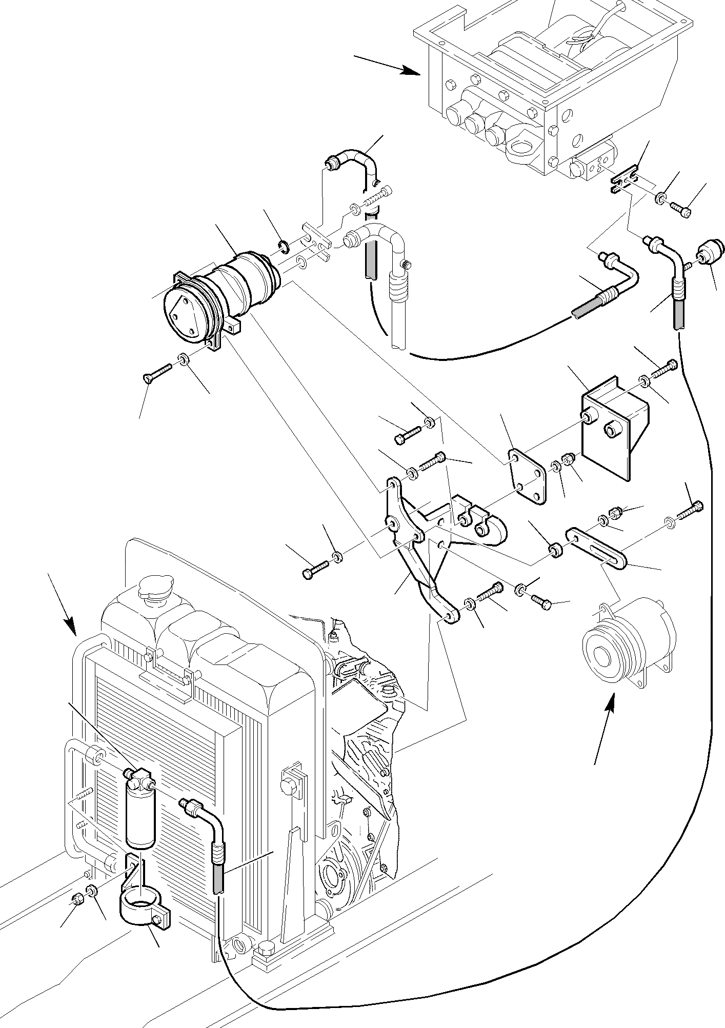 Схема запчастей Komatsu WB97R-2 - ВОЗДУШН. СИСТЕМА ДВИГАТЕЛЯ (/) ЧАСТИ КОРПУСА И КАБИНА