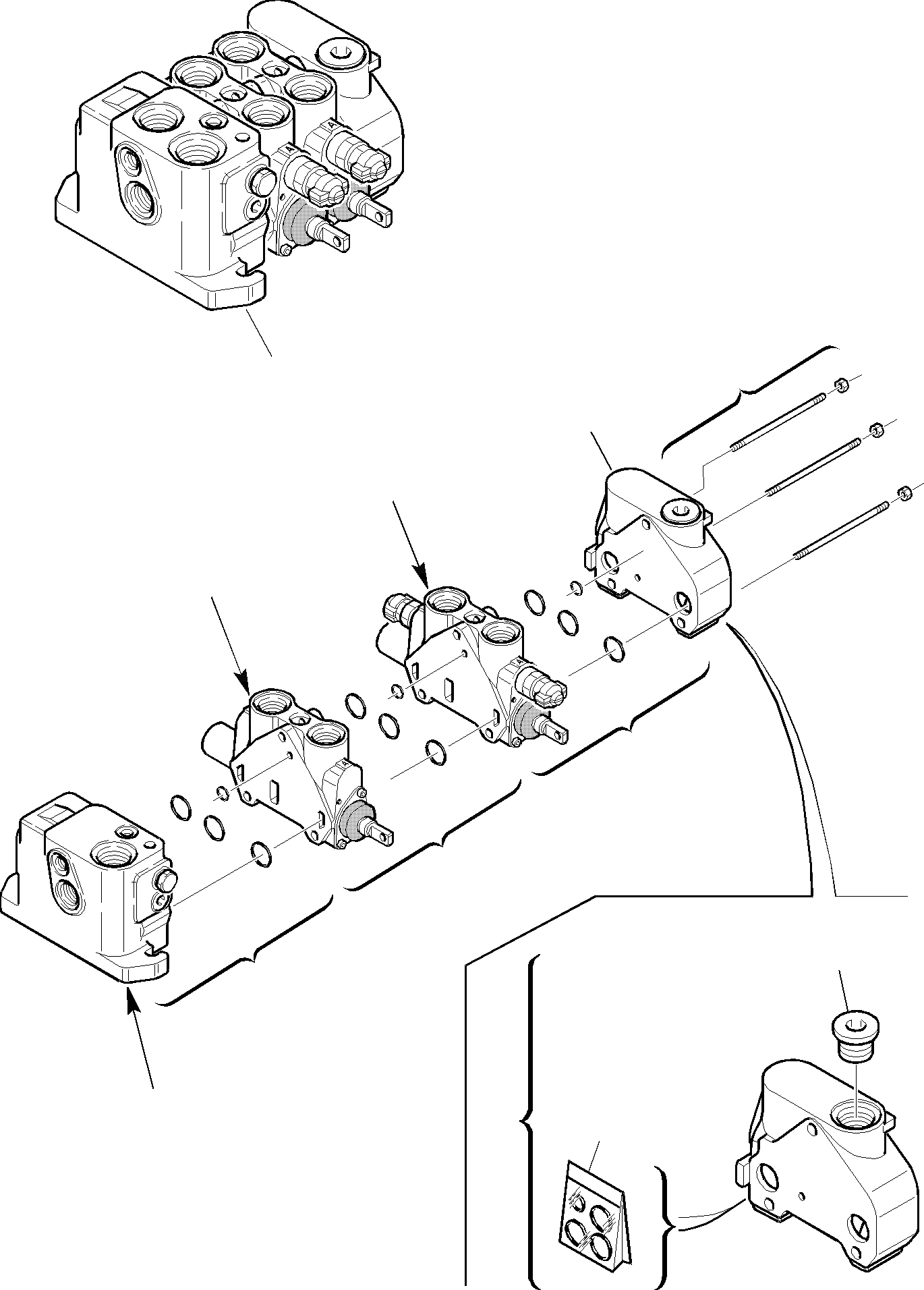 Схема запчастей Komatsu WB97R-2 - УПРАВЛ-Е ПОГРУЗ. КОВШОМ КЛАПАН (/) ГИДРАВЛИКА РАБОЧЕЕ ОБОРУДОВАНИЕ