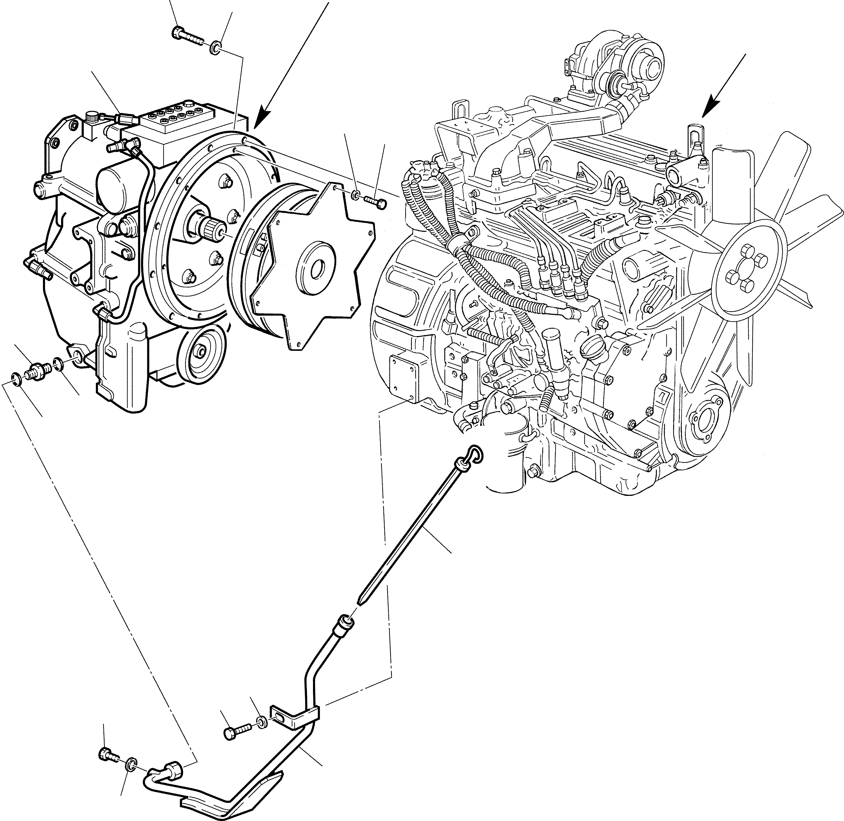 Схема запчастей Komatsu WB97R-2 - ДВИГАТЕЛЬ И ПЕРЕДАЧА МОМЕНТА КОМПОНЕНТЫ ДВИГАТЕЛЯ И ЭЛЕКТРИКА