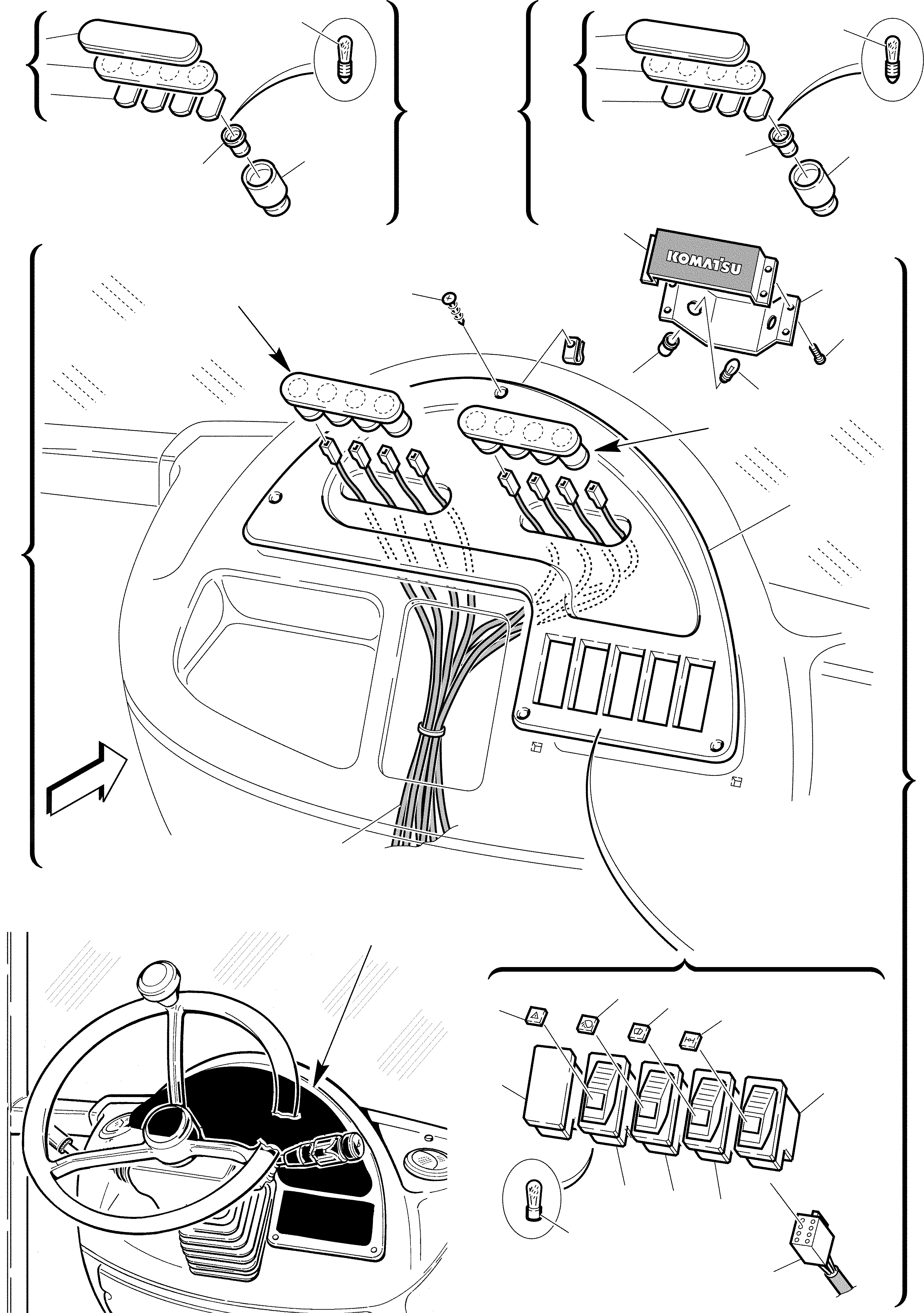 Схема запчастей Komatsu WB97R-2 - ПЕРЕДН. ПРИБОРНАЯ ПАНЕЛЬ ДЛЯ TLB - ATC ПРИВОД ВАЛ (СТАНДАРТН.) (/) КОМПОНЕНТЫ ДВИГАТЕЛЯ И ЭЛЕКТРИКА