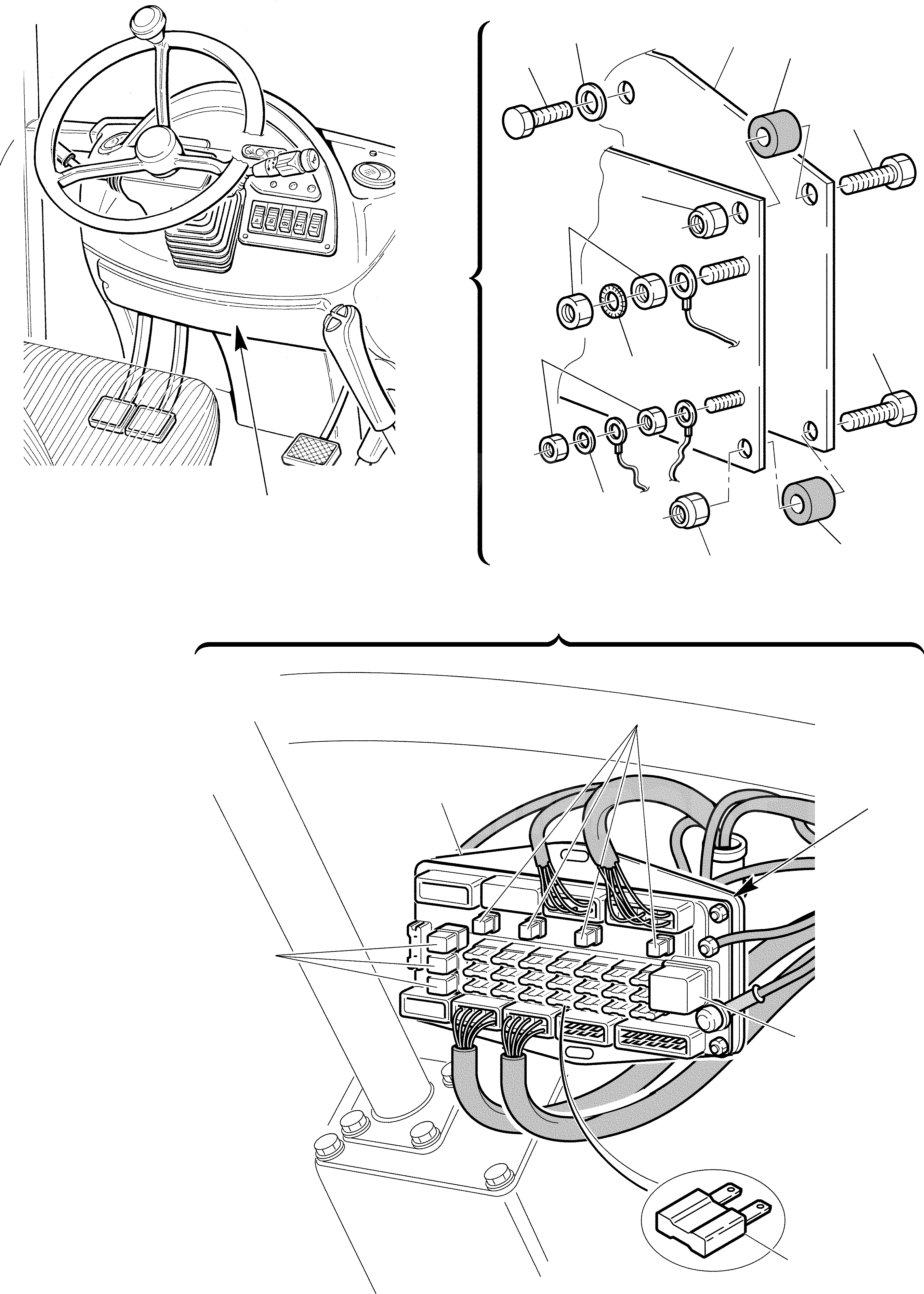 Схема запчастей Komatsu WB97R-2 - БЛОК С ПРЕДОХРАНИТЕЛЯМИ ДЛЯ TLB - ATC ПРИВОД ВАЛ (СТАНДАРТН.) КОМПОНЕНТЫ ДВИГАТЕЛЯ И ЭЛЕКТРИКА
