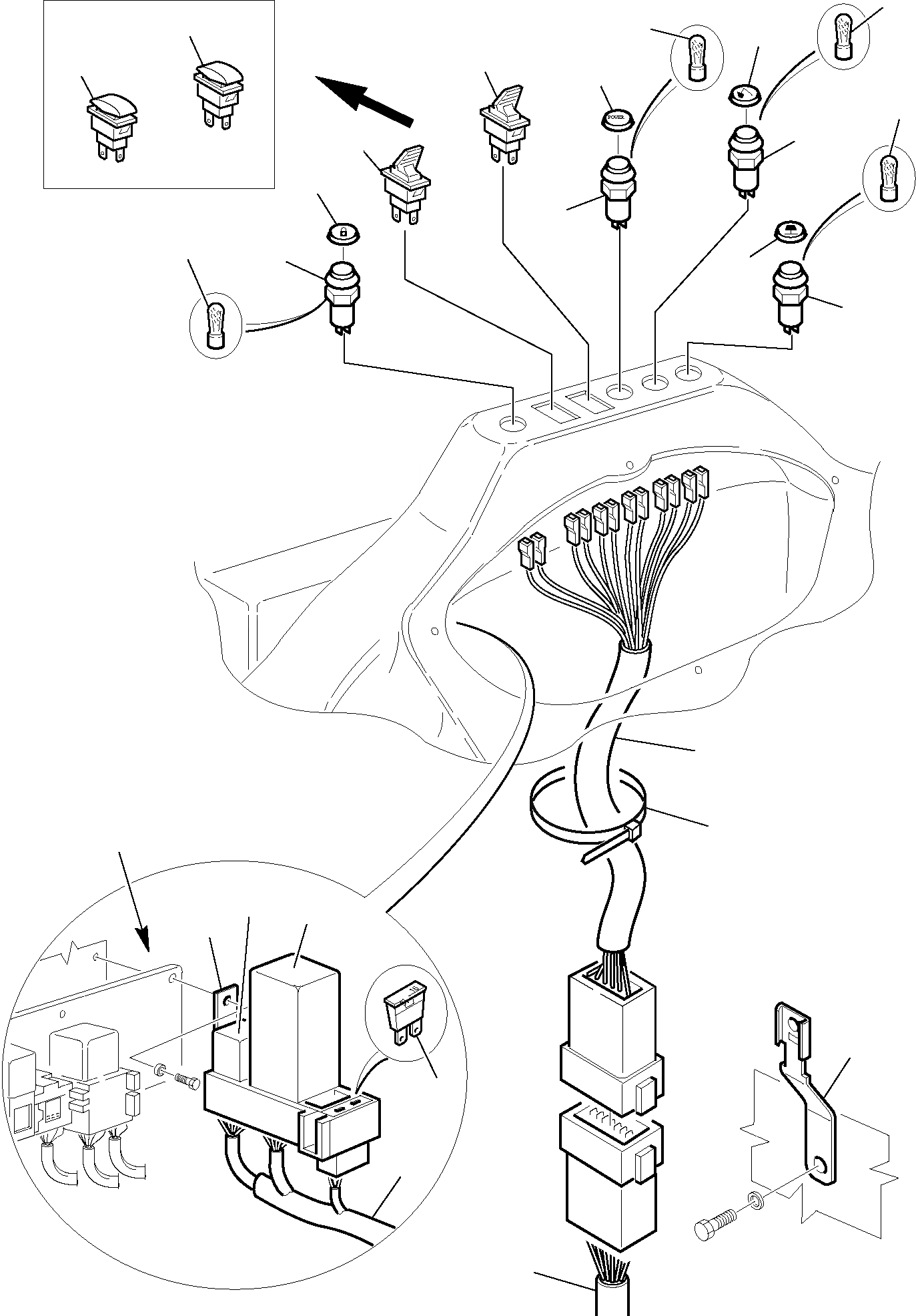 Схема запчастей Komatsu WB97R-2 - ПРИБОРН. ПАНЕЛЬ (С PPC) КОМПОНЕНТЫ ДВИГАТЕЛЯ И ЭЛЕКТРИКА