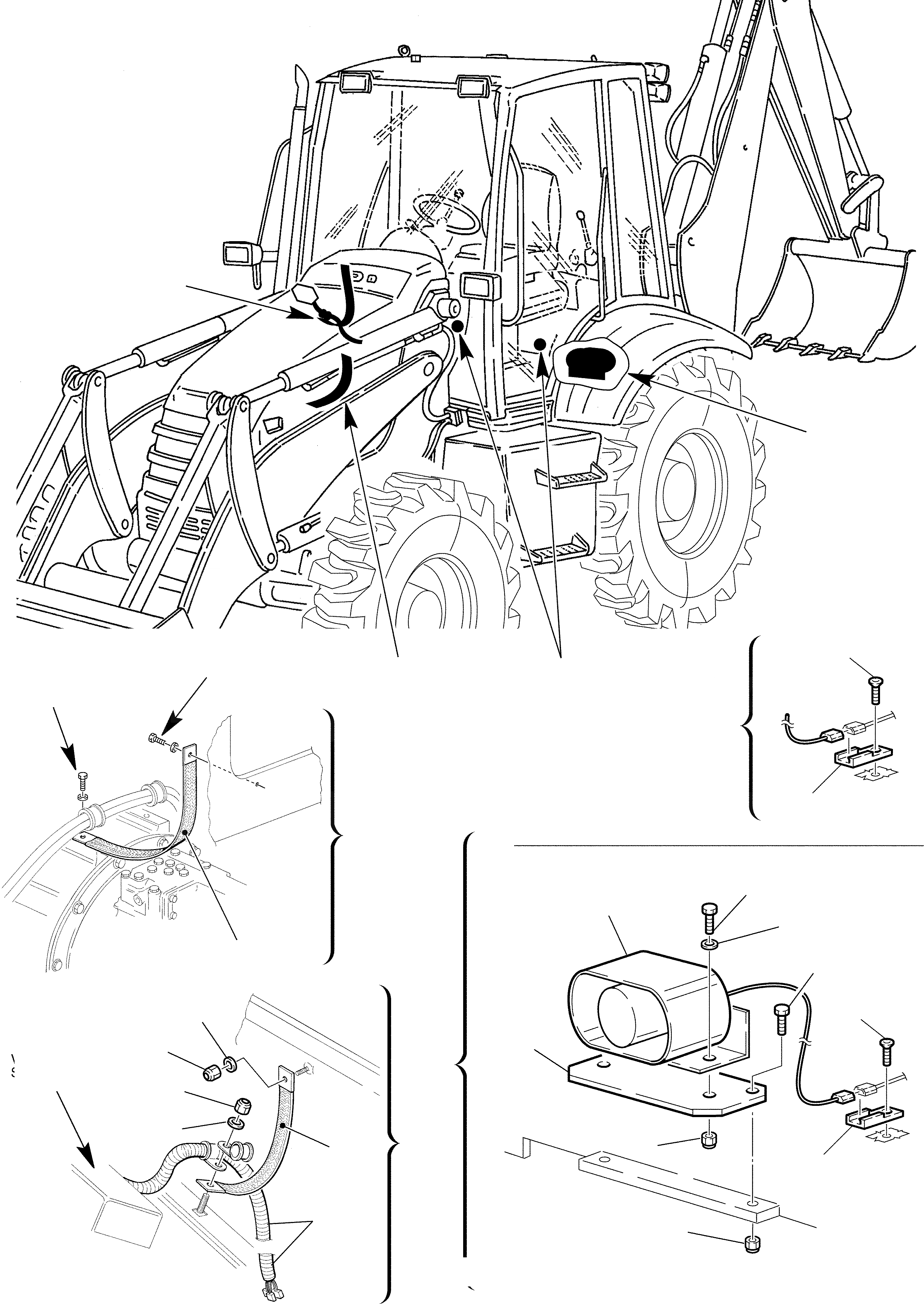 Схема запчастей Komatsu WB97R-2 - ЭЛЕКТРИКА (/) КОМПОНЕНТЫ ДВИГАТЕЛЯ И ЭЛЕКТРИКА