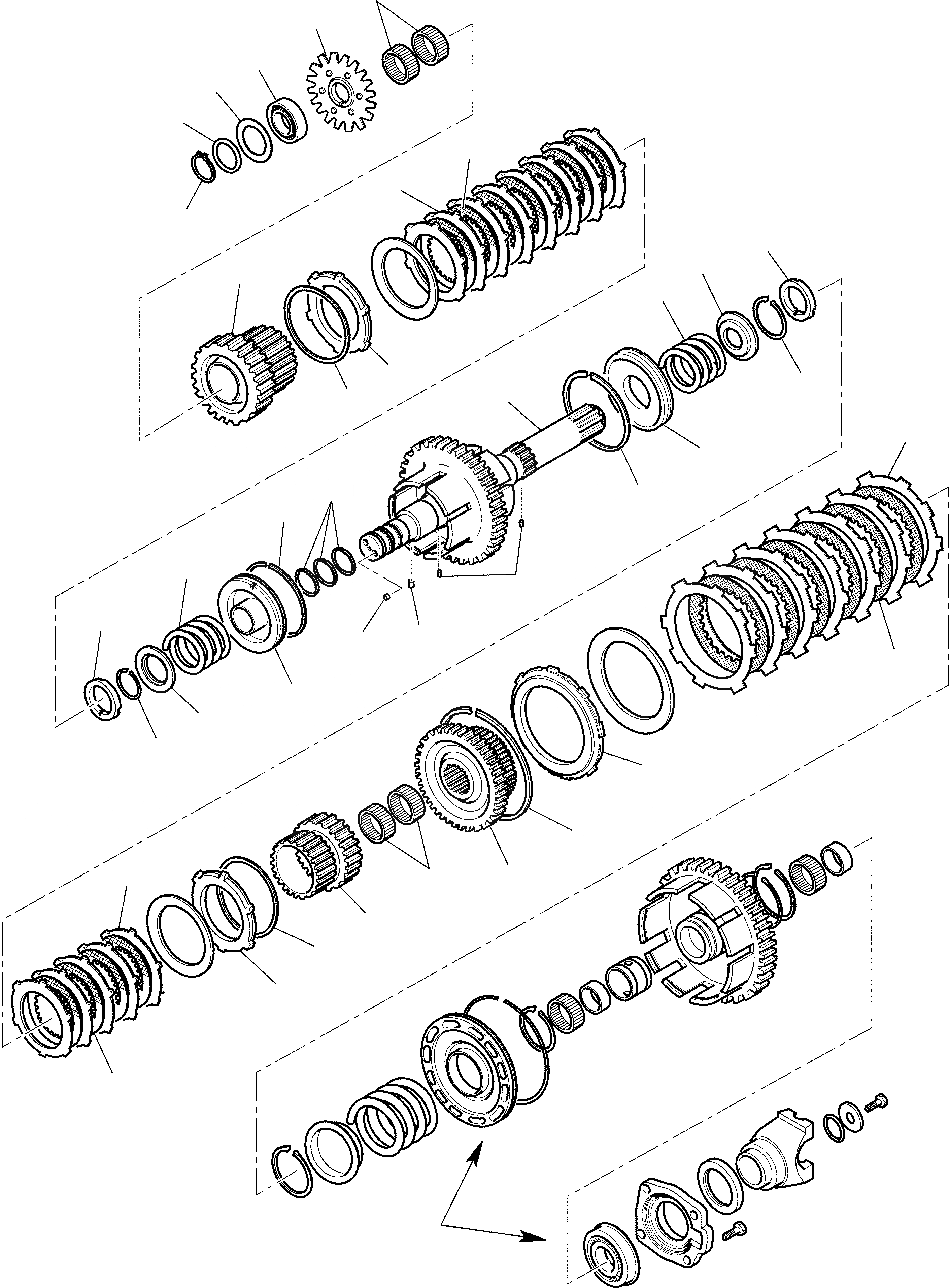 Схема запчастей Komatsu WB97R-2 - ТРАНСМИССИЯ TLB - EGM (ОПЦИОНН.) (/) РАМА