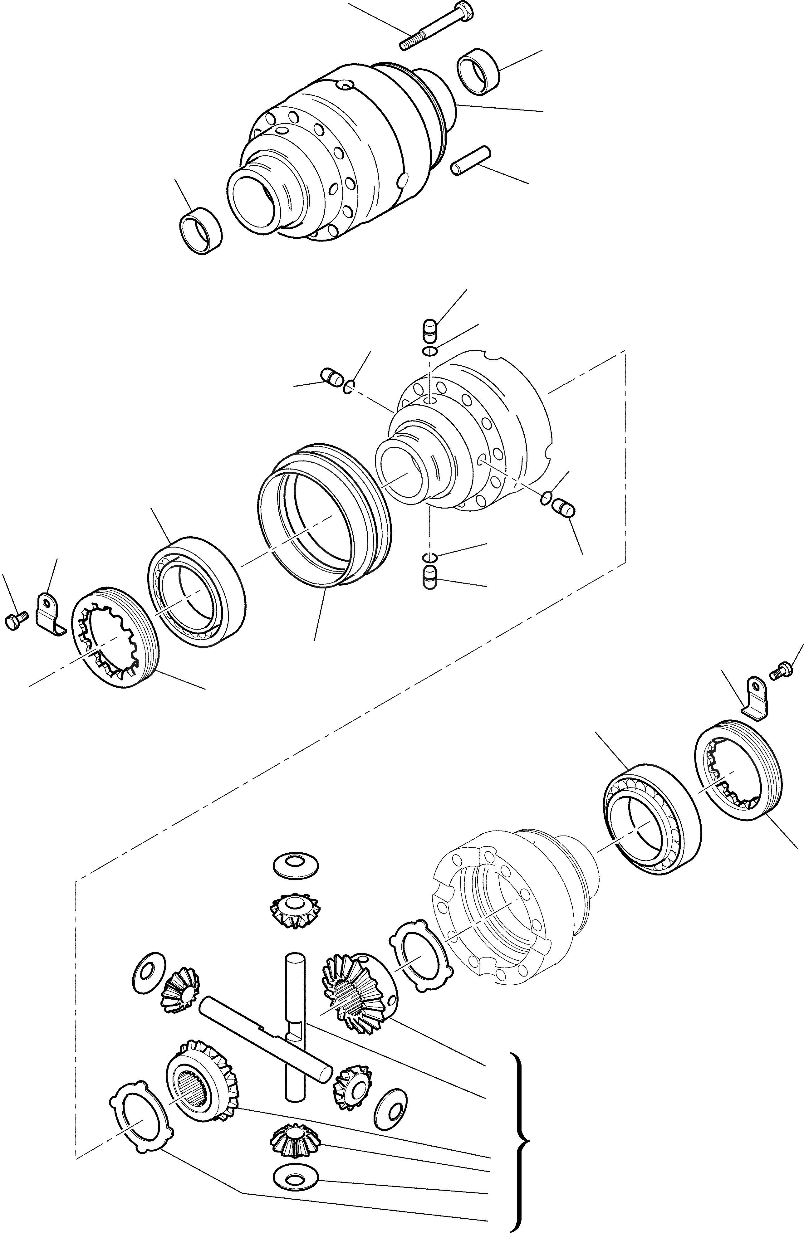 Схема запчастей Komatsu WB97R-2 - ЗАДН. МОСТ (/8) РАМА