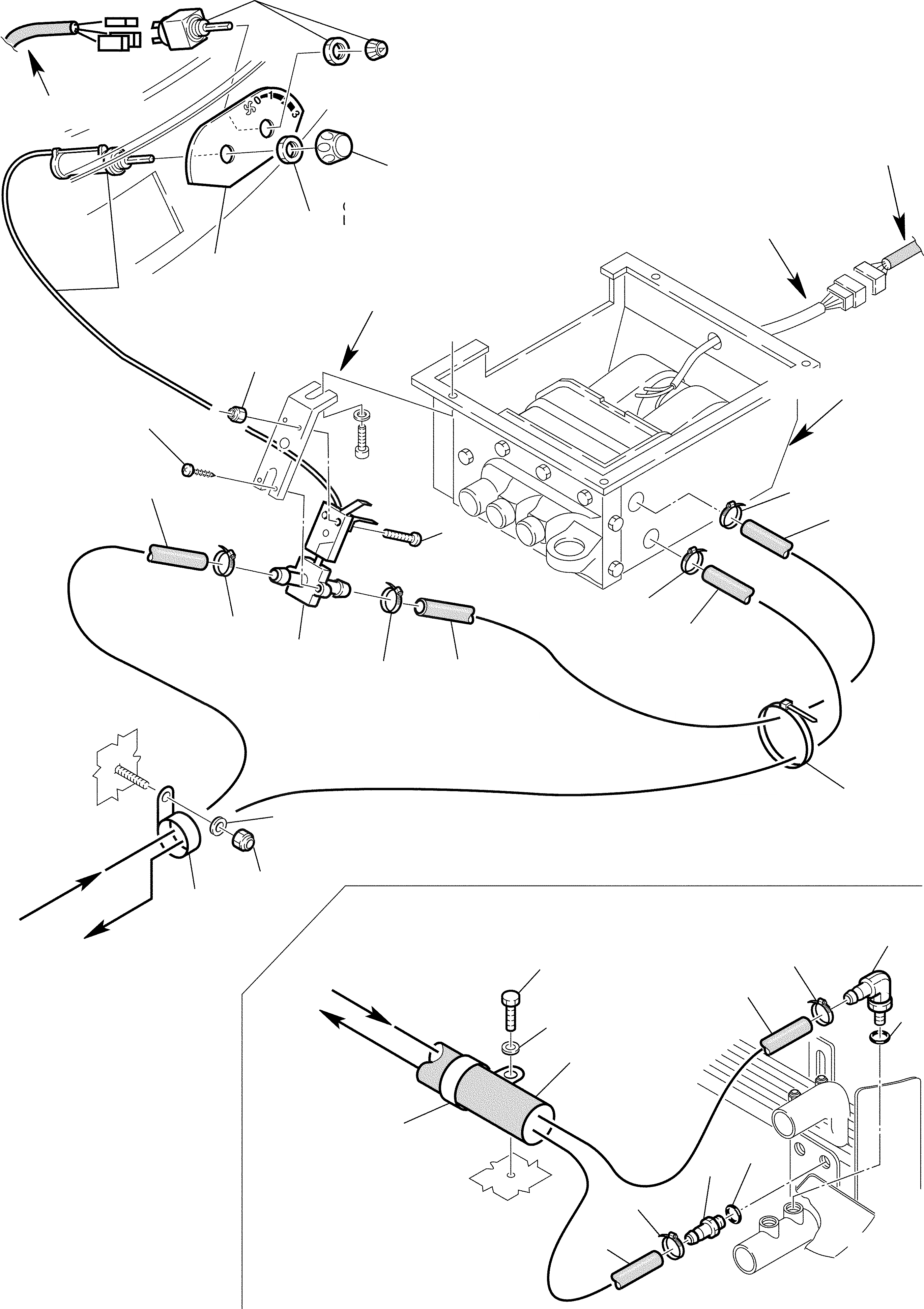 Схема запчастей Komatsu WB97R-2 - СИСТЕМА ПОДОГРЕВА (/) ЧАСТИ КОРПУСА И КАБИНА