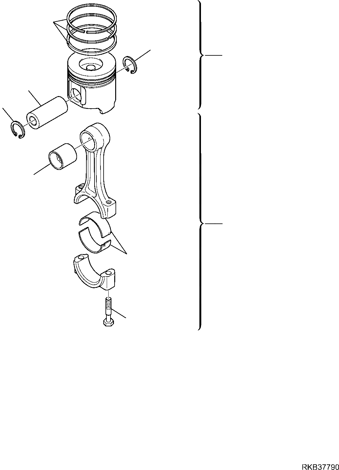 Схема запчастей Komatsu WB97S-5E0 - ПОРШЕНЬ ДВИГАТЕЛЬ БЛОК